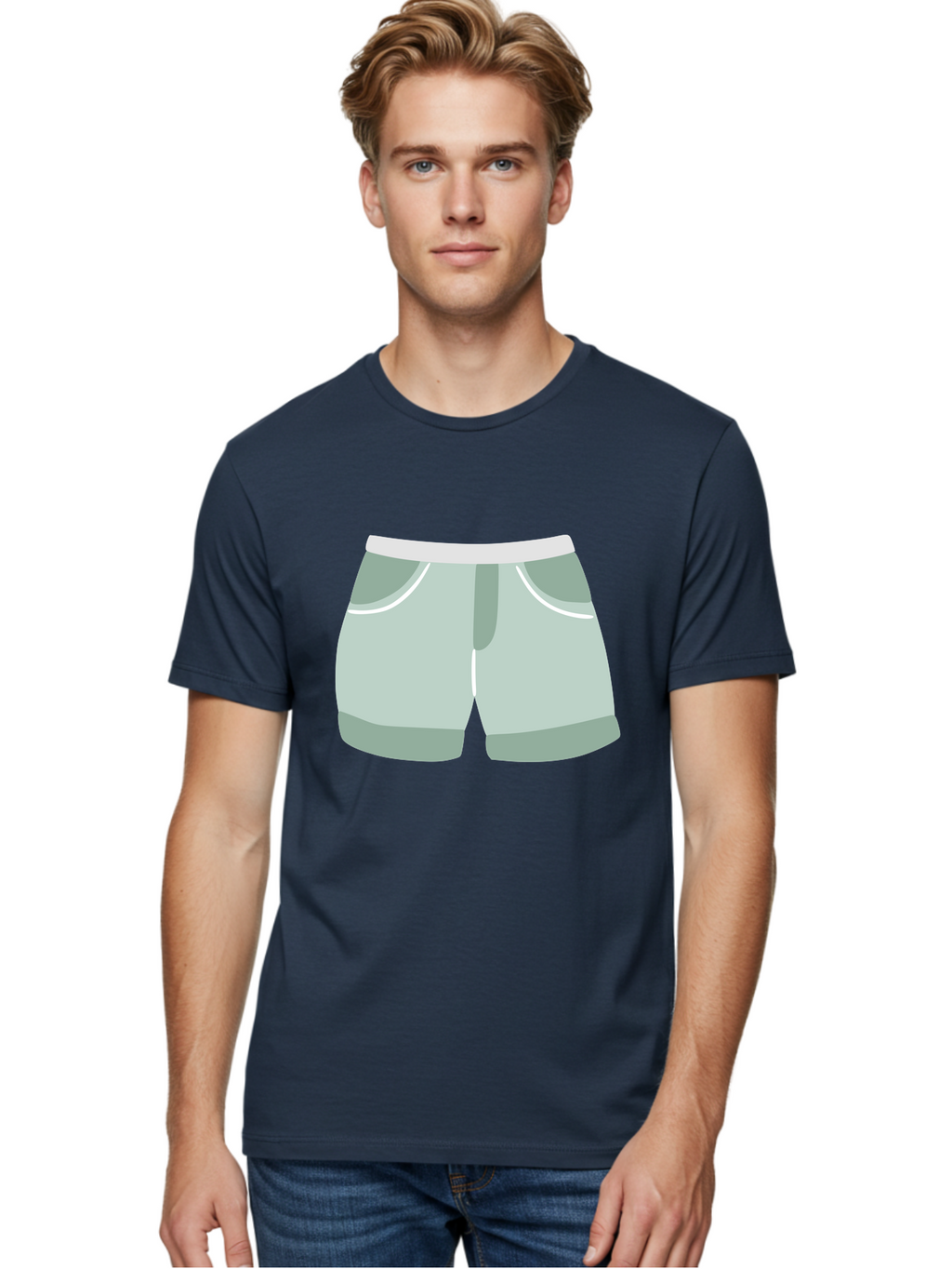Light-Green-Shorts Men'S Graphic Tee, 100% Cotton, Comfortable Casual Summer Wear, Machine Washable, Men'S Underwear, Boxer Shorts, Comfortable Clothing, Casual Wear, Relaxed Fit, Simple Design, Gray Color Aac053