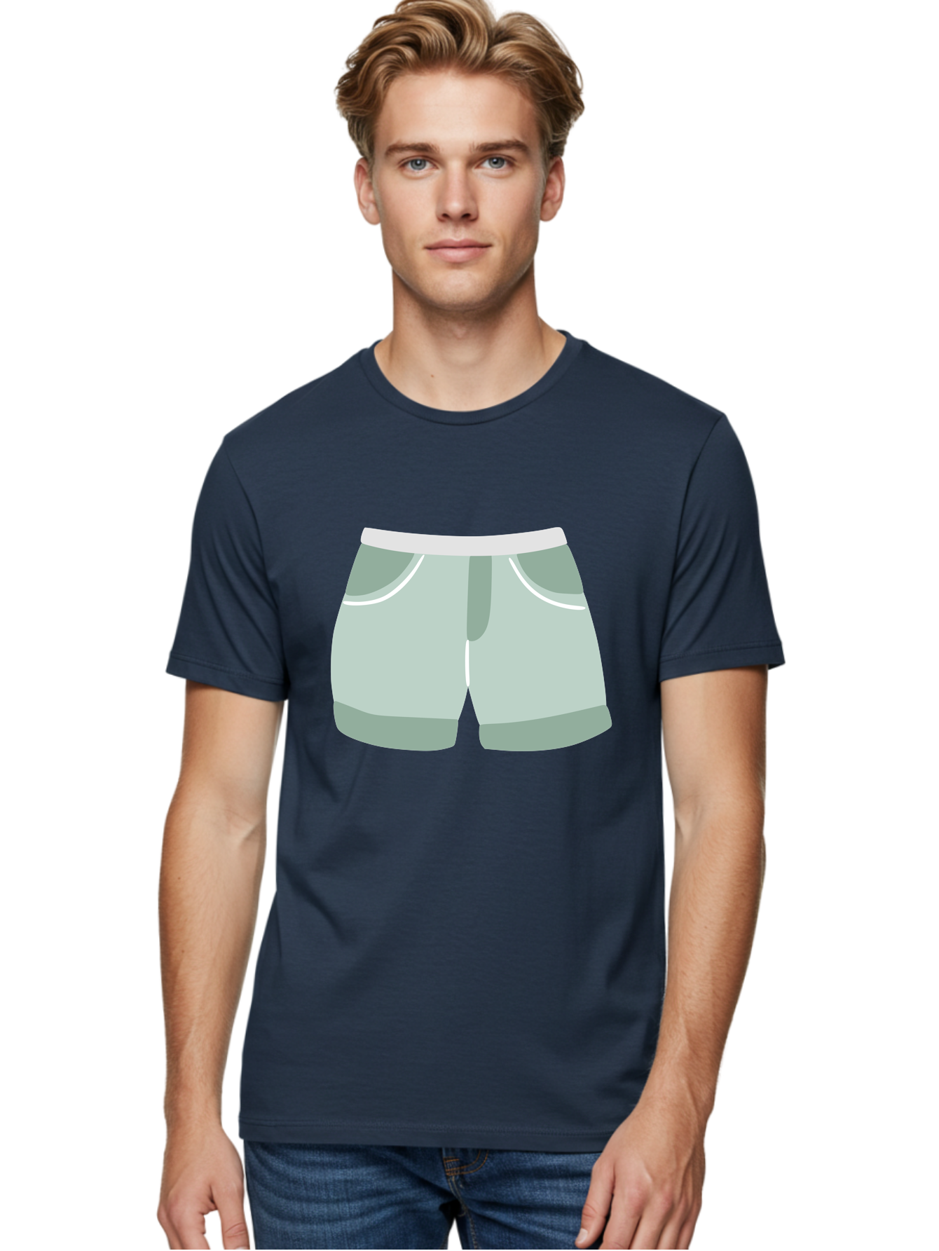 Light-Green-Shorts Men'S Graphic Tee, 100% Cotton, Comfortable Casual Summer Wear, Machine Washable, Men'S Underwear, Boxer Shorts, Comfortable Clothing, Casual Wear, Relaxed Fit, Simple Design, Gray Color Aac053