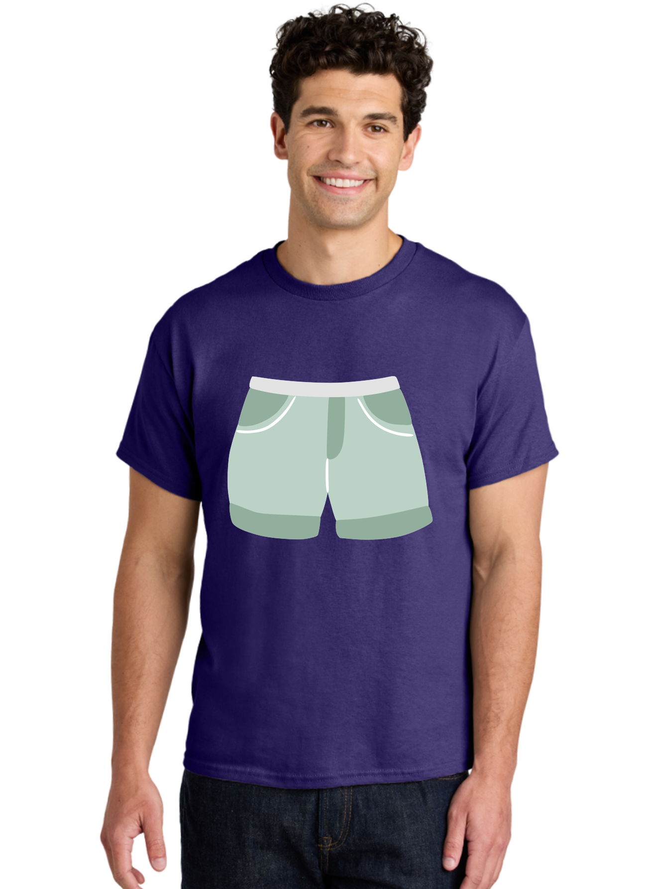 Light-Green-Shorts Men'S Graphic Tee, 100% Cotton, Comfortable Casual Summer Wear, Machine Washable, Men'S Underwear, Boxer Shorts, Comfortable Clothing, Casual Wear, Relaxed Fit, Simple Design, Gray Color Aac053