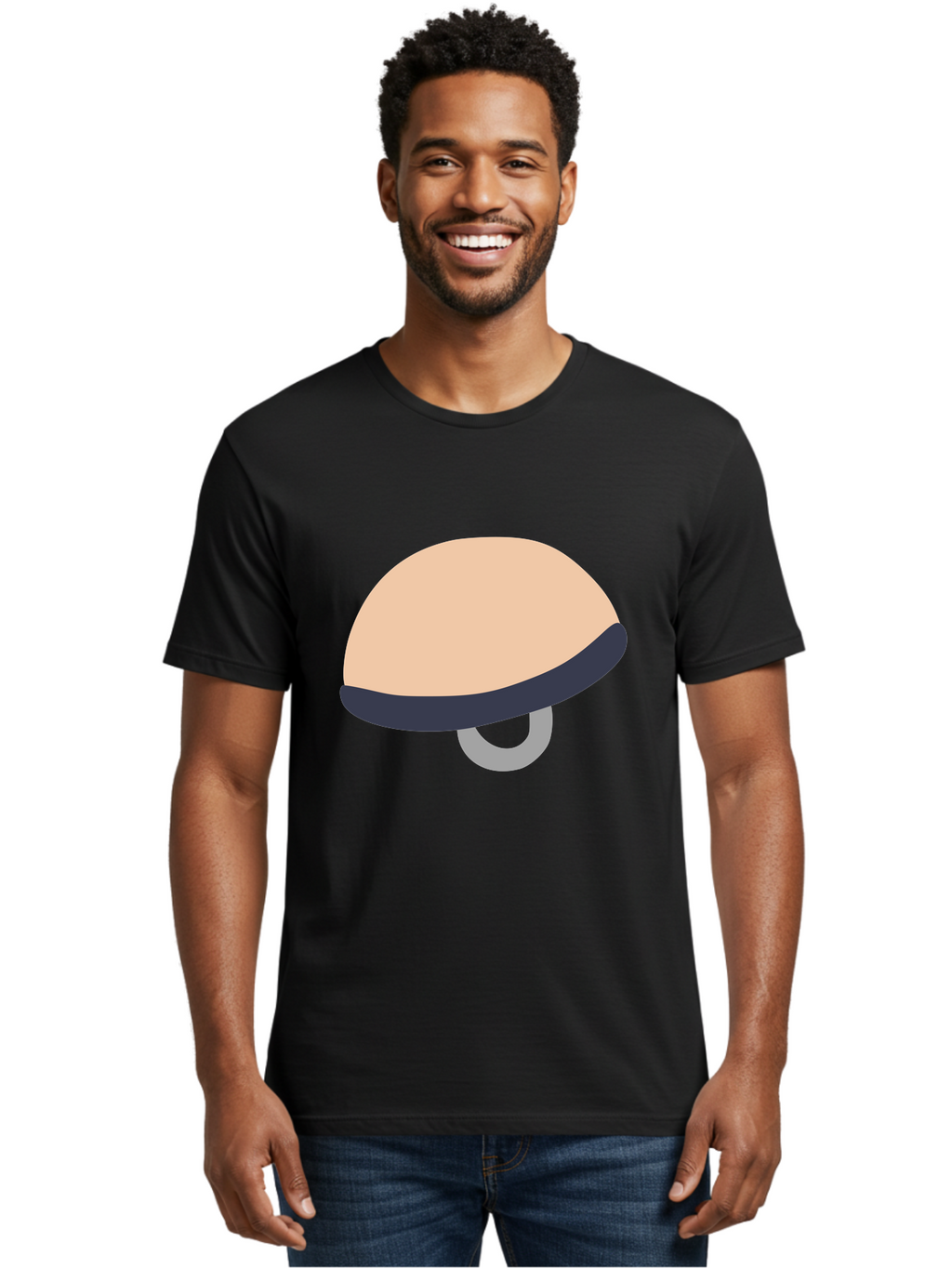 Mushroom Men'S Graphic Tee, 100% Cotton, Comfortable Casual Summer Wear, Machine Washable, Bicycle Seat, Bike Accessories, Cycling Equipment, Saddle Design, Bike Parts, Cycling Gear, Bicycle Component Aac058