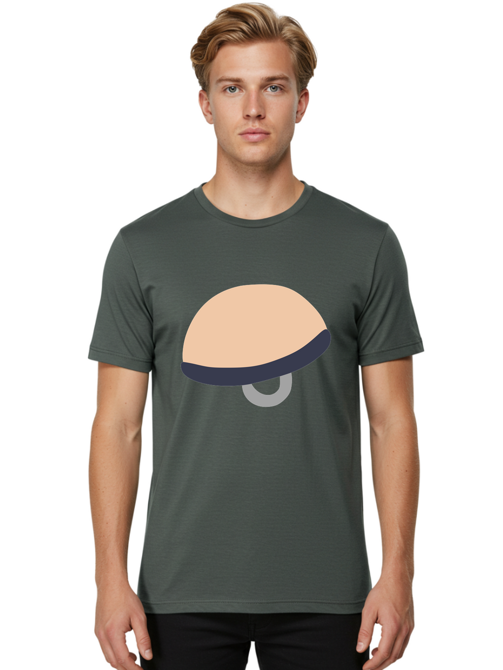 Mushroom Men'S Graphic Tee, 100% Cotton, Comfortable Casual Summer Wear, Machine Washable, Bicycle Seat, Bike Accessories, Cycling Equipment, Saddle Design, Bike Parts, Cycling Gear, Bicycle Component Aac058