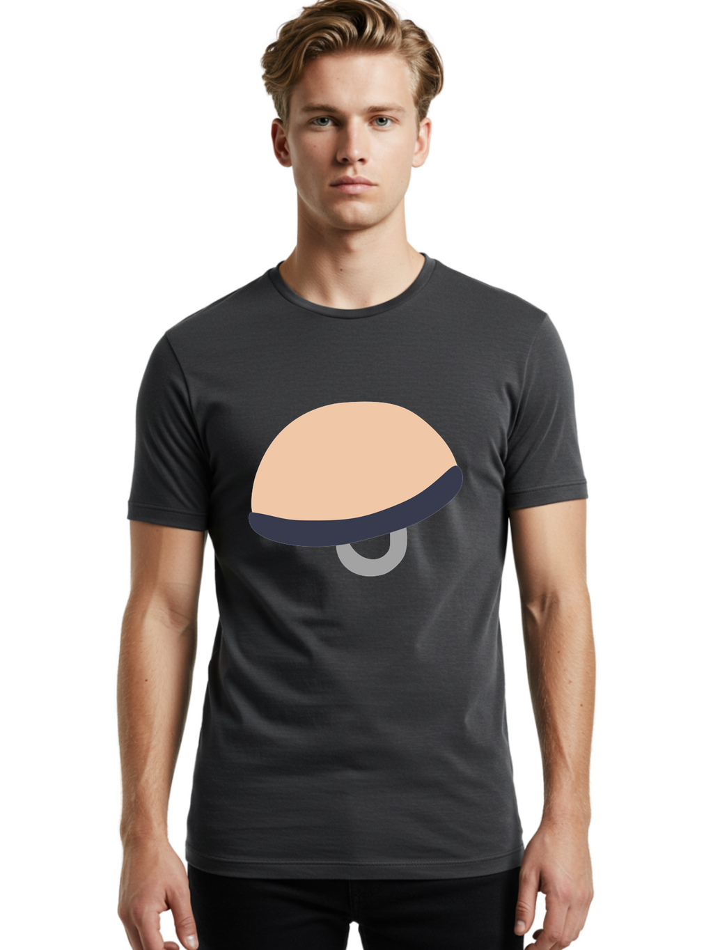 Mushroom Men'S Graphic Tee, 100% Cotton, Comfortable Casual Summer Wear, Machine Washable, Bicycle Seat, Bike Accessories, Cycling Equipment, Saddle Design, Bike Parts, Cycling Gear, Bicycle Component Aac058