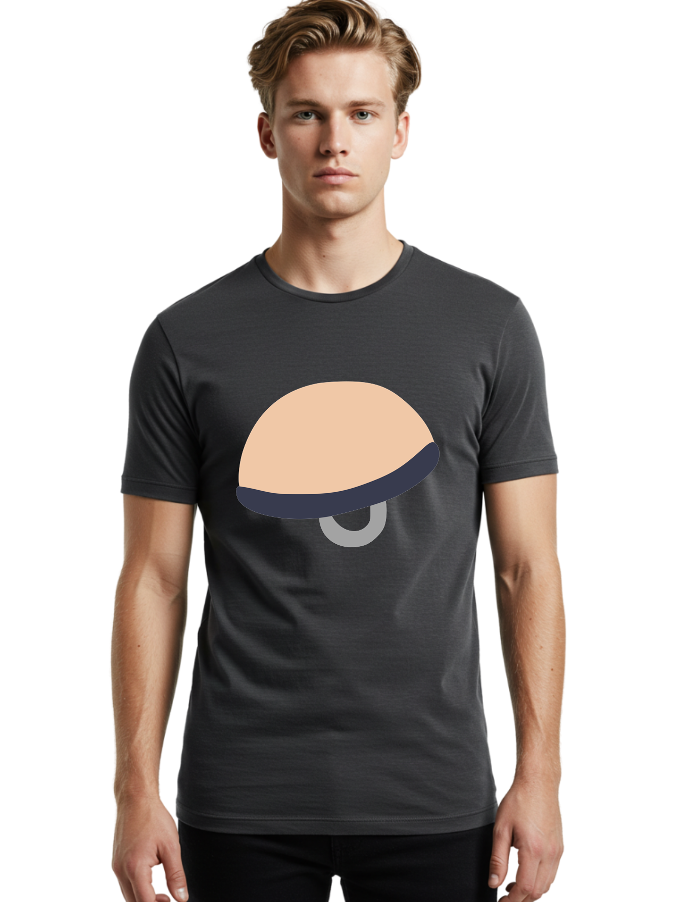 Mushroom Men'S Graphic Tee, 100% Cotton, Comfortable Casual Summer Wear, Machine Washable, Bicycle Seat, Bike Accessories, Cycling Equipment, Saddle Design, Bike Parts, Cycling Gear, Bicycle Component Aac058