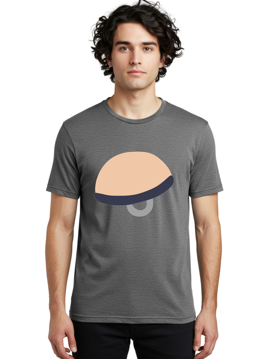 Mushroom Men'S Graphic Tee, 100% Cotton, Comfortable Casual Summer Wear, Machine Washable, Bicycle Seat, Bike Accessories, Cycling Equipment, Saddle Design, Bike Parts, Cycling Gear, Bicycle Component Aac058