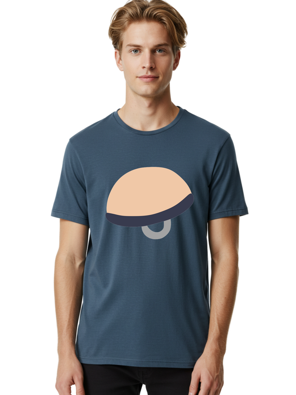 Mushroom Men'S Graphic Tee, 100% Cotton, Comfortable Casual Summer Wear, Machine Washable, Bicycle Seat, Bike Accessories, Cycling Equipment, Saddle Design, Bike Parts, Cycling Gear, Bicycle Component Aac058