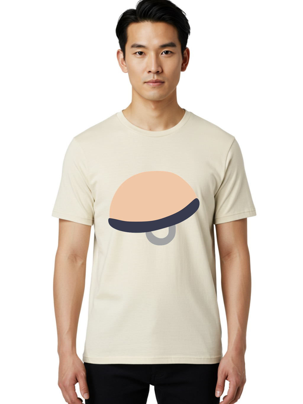 Mushroom Men'S Graphic Tee, 100% Cotton, Comfortable Casual Summer Wear, Machine Washable, Bicycle Seat, Bike Accessories, Cycling Equipment, Saddle Design, Bike Parts, Cycling Gear, Bicycle Component Aac058