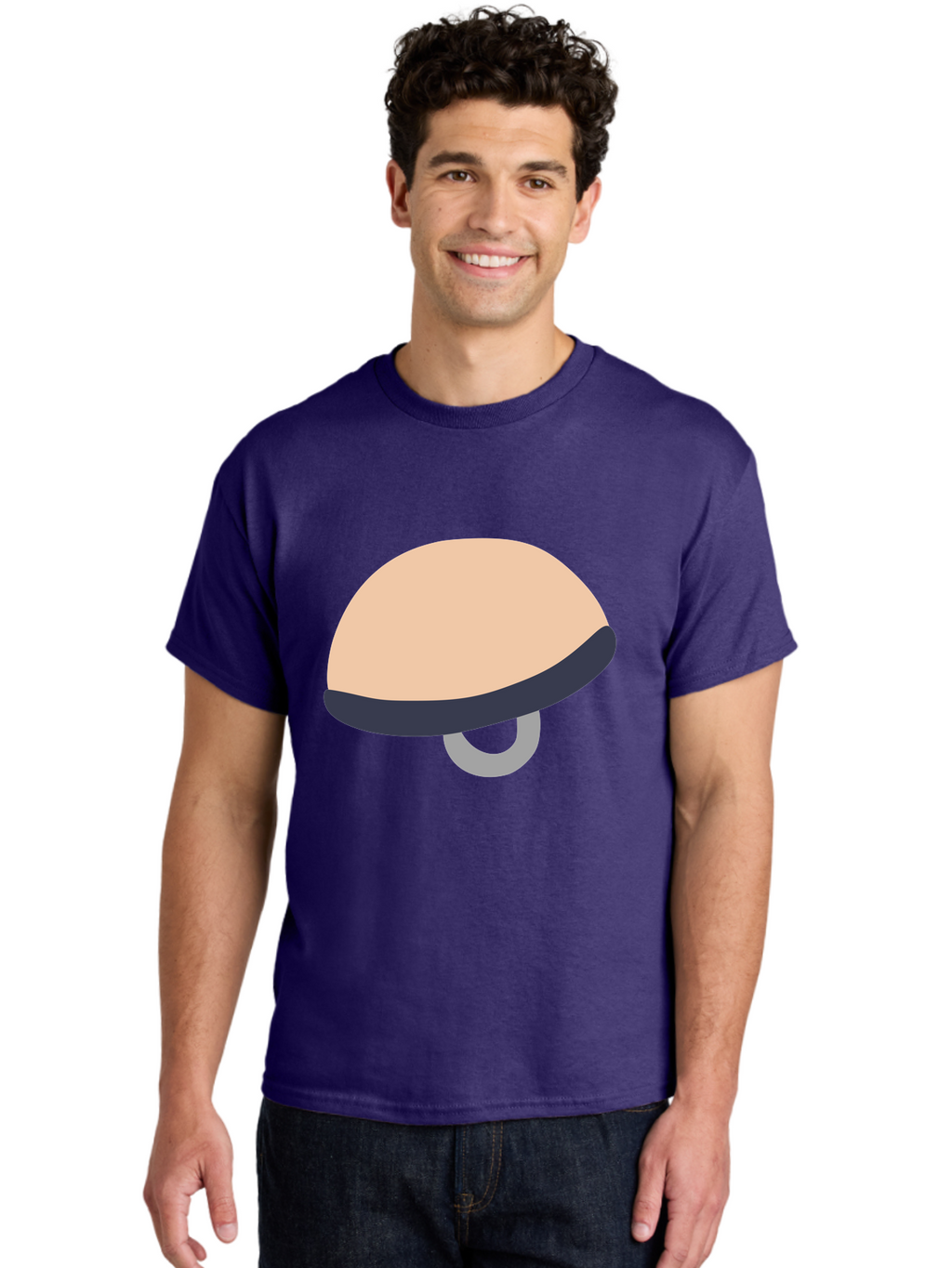 Mushroom Men'S Graphic Tee, 100% Cotton, Comfortable Casual Summer Wear, Machine Washable, Bicycle Seat, Bike Accessories, Cycling Equipment, Saddle Design, Bike Parts, Cycling Gear, Bicycle Component Aac058