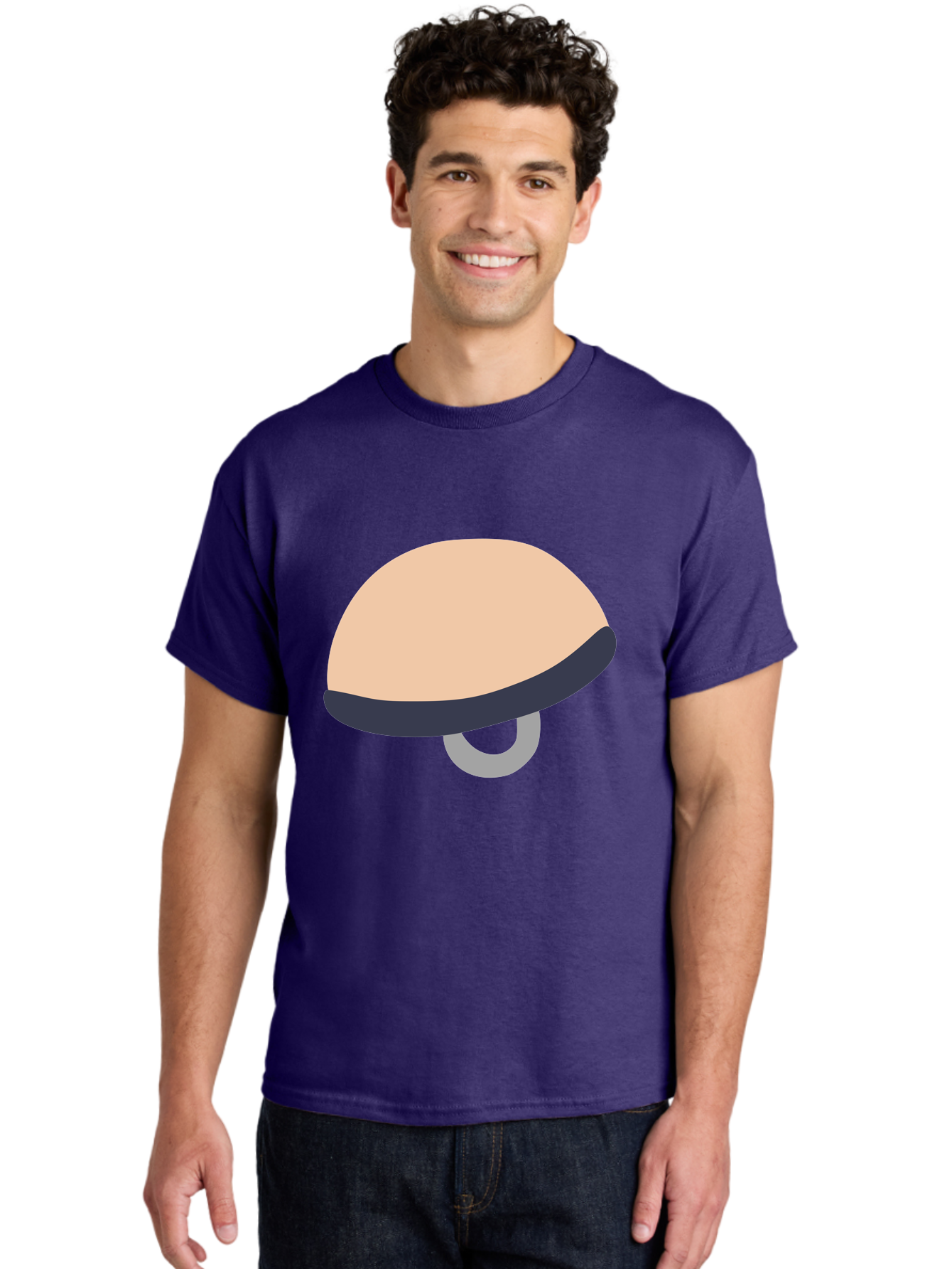Mushroom Men'S Graphic Tee, 100% Cotton, Comfortable Casual Summer Wear, Machine Washable, Bicycle Seat, Bike Accessories, Cycling Equipment, Saddle Design, Bike Parts, Cycling Gear, Bicycle Component Aac058