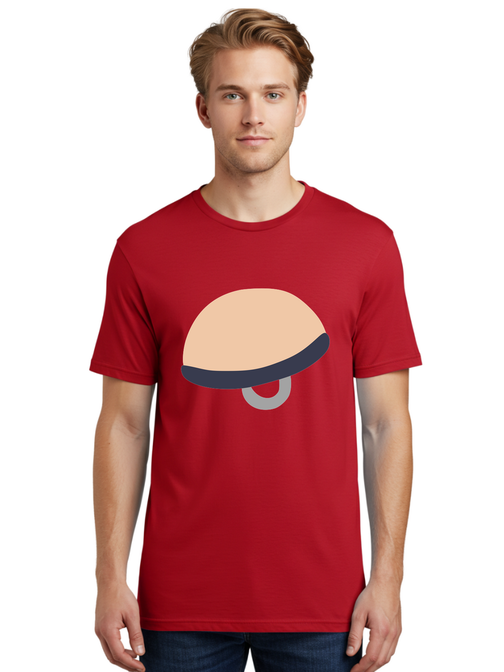 Mushroom Men'S Graphic Tee, 100% Cotton, Comfortable Casual Summer Wear, Machine Washable, Bicycle Seat, Bike Accessories, Cycling Equipment, Saddle Design, Bike Parts, Cycling Gear, Bicycle Component Aac058