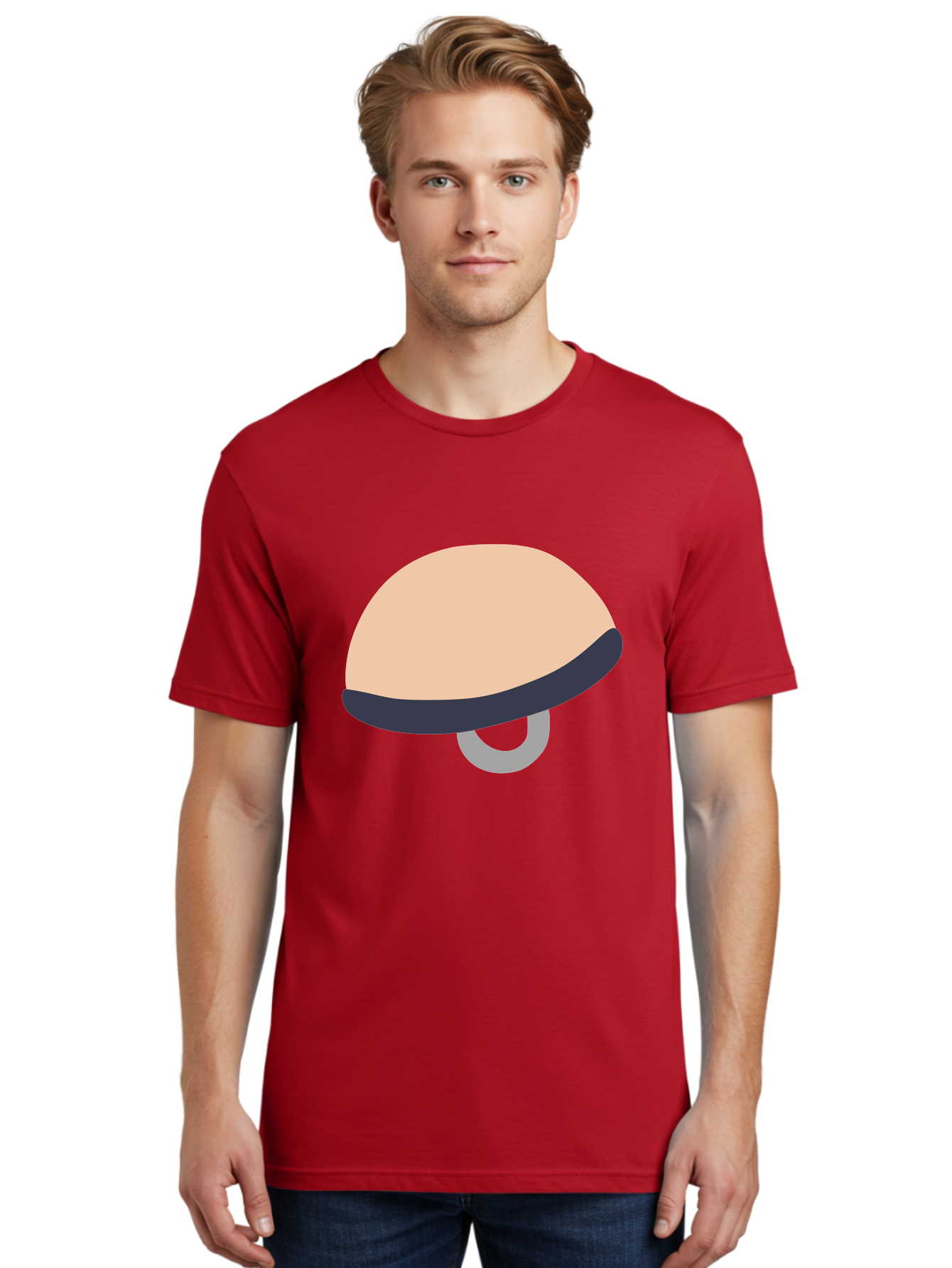 Mushroom Men'S Graphic Tee, 100% Cotton, Comfortable Casual Summer Wear, Machine Washable, Bicycle Seat, Bike Accessories, Cycling Equipment, Saddle Design, Bike Parts, Cycling Gear, Bicycle Component Aac058