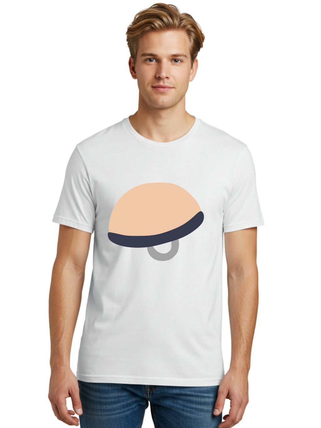 Mushroom Men'S Graphic Tee, 100% Cotton, Comfortable Casual Summer Wear, Machine Washable, Bicycle Seat, Bike Accessories, Cycling Equipment, Saddle Design, Bike Parts, Cycling Gear, Bicycle Component Aac058
