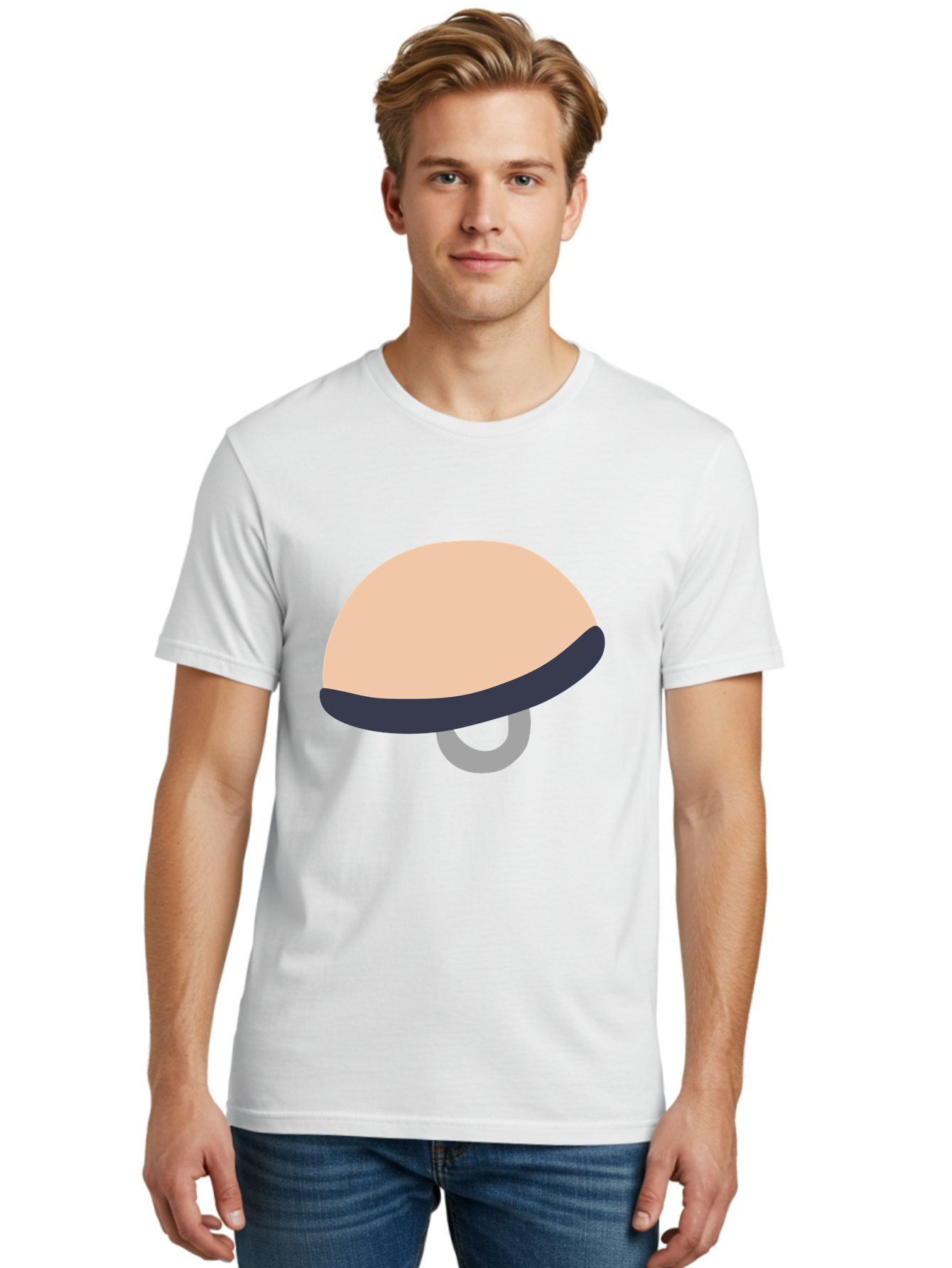 Mushroom Men'S Graphic Tee, 100% Cotton, Comfortable Casual Summer Wear, Machine Washable, Bicycle Seat, Bike Accessories, Cycling Equipment, Saddle Design, Bike Parts, Cycling Gear, Bicycle Component Aac058