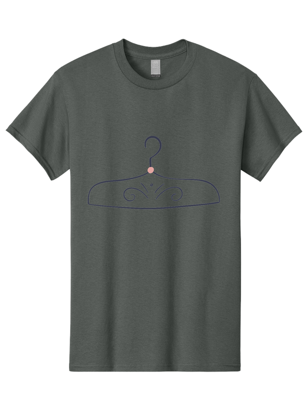 Ornate-Hanger Men'S Graphic Tee, 100% Cotton, Comfortable Casual Summer Wear, Machine Washable, Coat Hanger, Minimalist Design, Simple Line Art, Elegant Swirls, Subtle Details, Fashion Accessory, Clothing Organizer Aac061