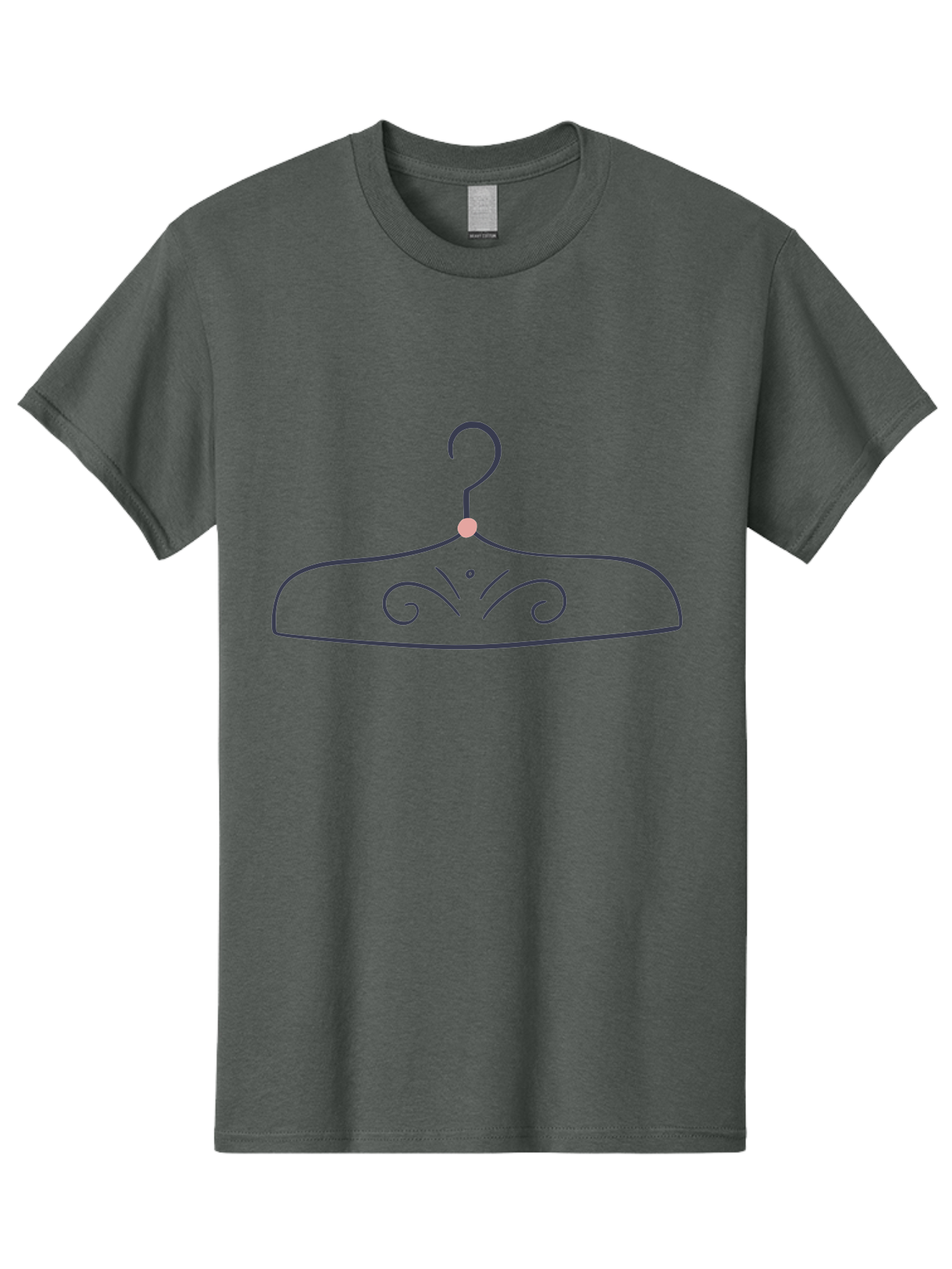 Ornate-Hanger Men'S Graphic Tee, 100% Cotton, Comfortable Casual Summer Wear, Machine Washable, Coat Hanger, Minimalist Design, Simple Line Art, Elegant Swirls, Subtle Details, Fashion Accessory, Clothing Organizer Aac061