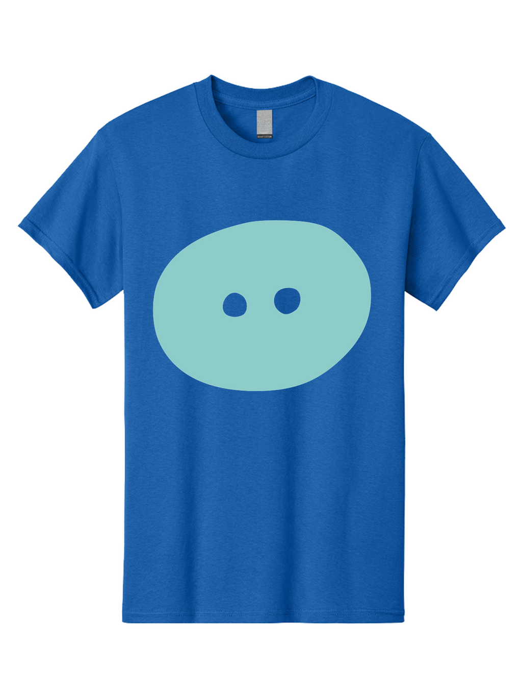 Oval-Shape Men'S Graphic Tee, 100% Cotton, Comfortable Casual Summer Wear, Machine Washable, Simple Face, Minimalist Design, Cartoon Character, Oval Shape, Two Eyes, Cute Expression, Digital Art, Modern Illustration Aac064
