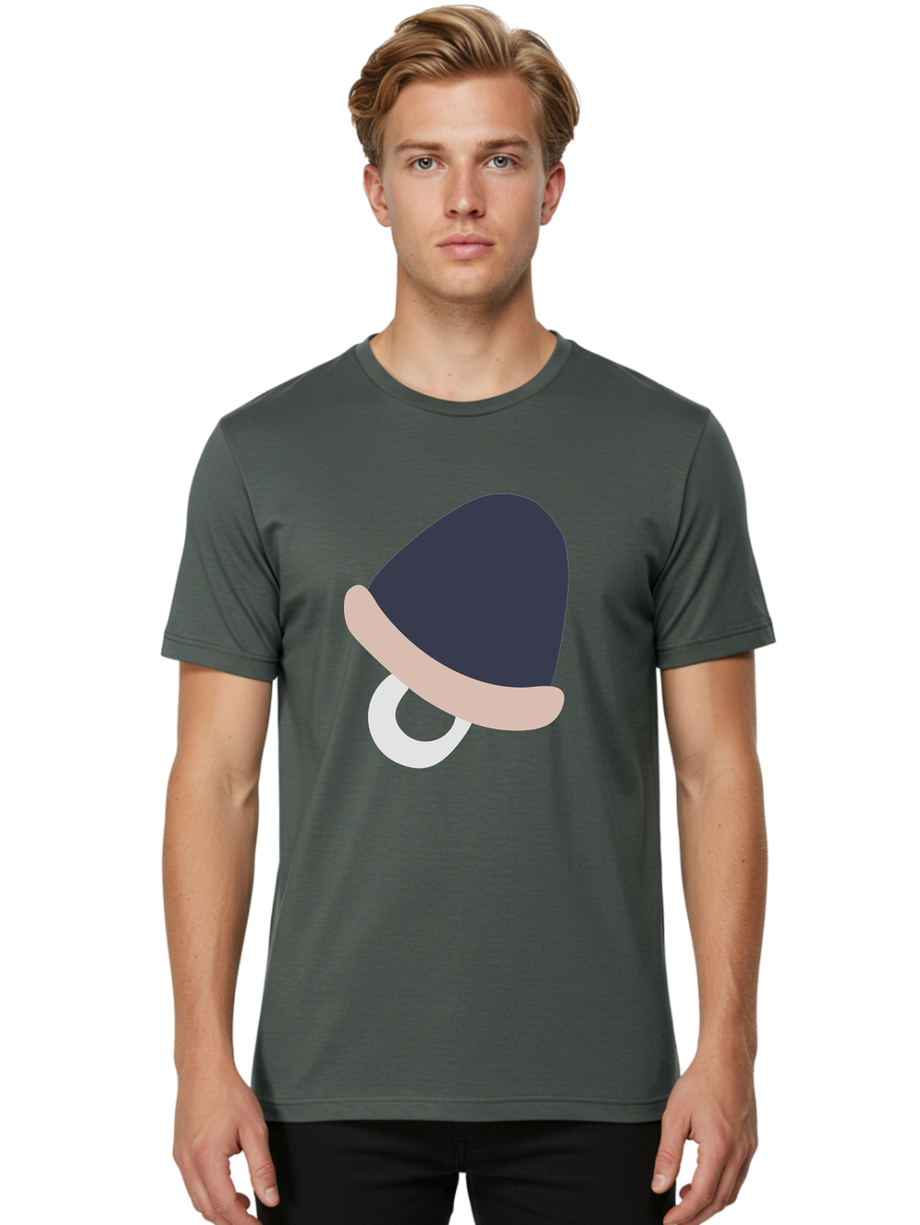 Pacifier Men'S Graphic Tee, 100% Cotton, Comfortable Casual Summer Wear, Machine Washable, Pacifier For Baby, Baby Soother, Nursery Accessories, Infant Care, Baby Supplies, Newborn Essentials Aac065