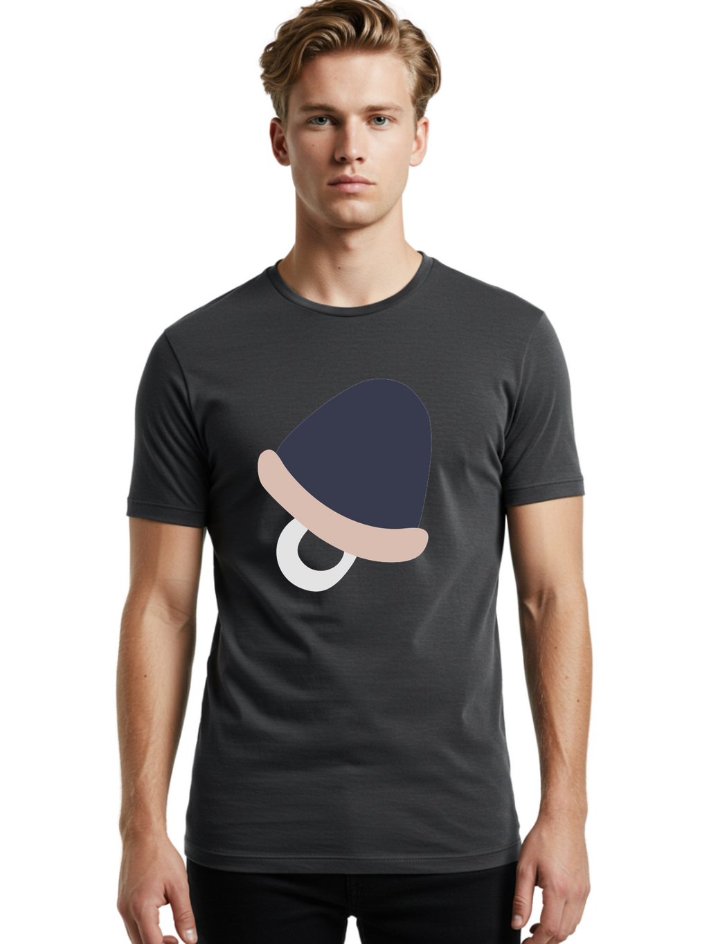 Pacifier Men'S Graphic Tee, 100% Cotton, Comfortable Casual Summer Wear, Machine Washable, Pacifier For Baby, Baby Soother, Nursery Accessories, Infant Care, Baby Supplies, Newborn Essentials Aac065