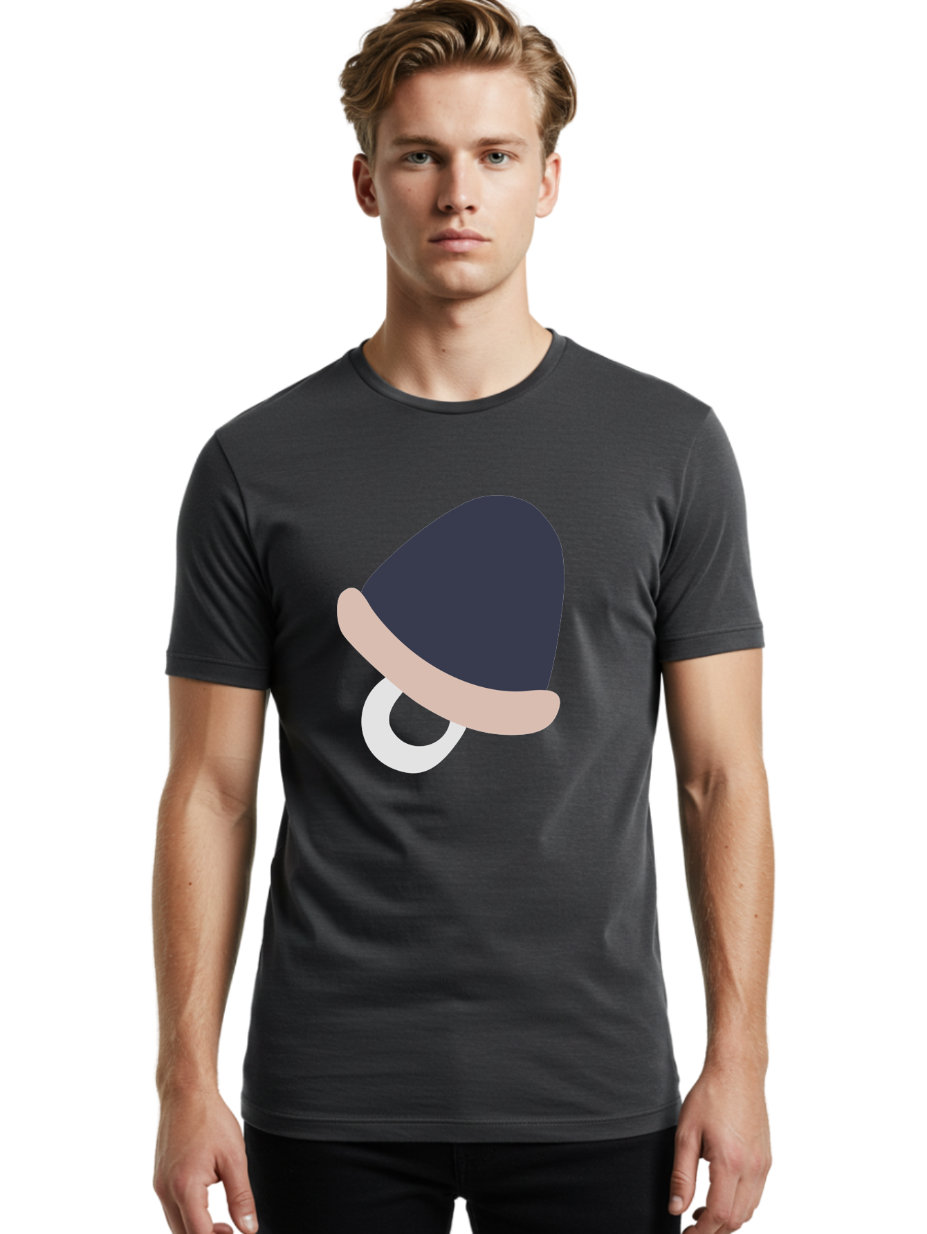 Pacifier Men'S Graphic Tee, 100% Cotton, Comfortable Casual Summer Wear, Machine Washable, Pacifier For Baby, Baby Soother, Nursery Accessories, Infant Care, Baby Supplies, Newborn Essentials Aac065