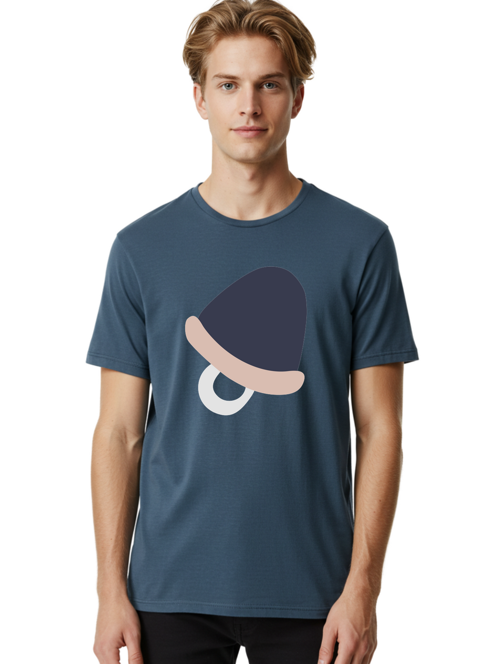 Pacifier Men'S Graphic Tee, 100% Cotton, Comfortable Casual Summer Wear, Machine Washable, Pacifier For Baby, Baby Soother, Nursery Accessories, Infant Care, Baby Supplies, Newborn Essentials Aac065