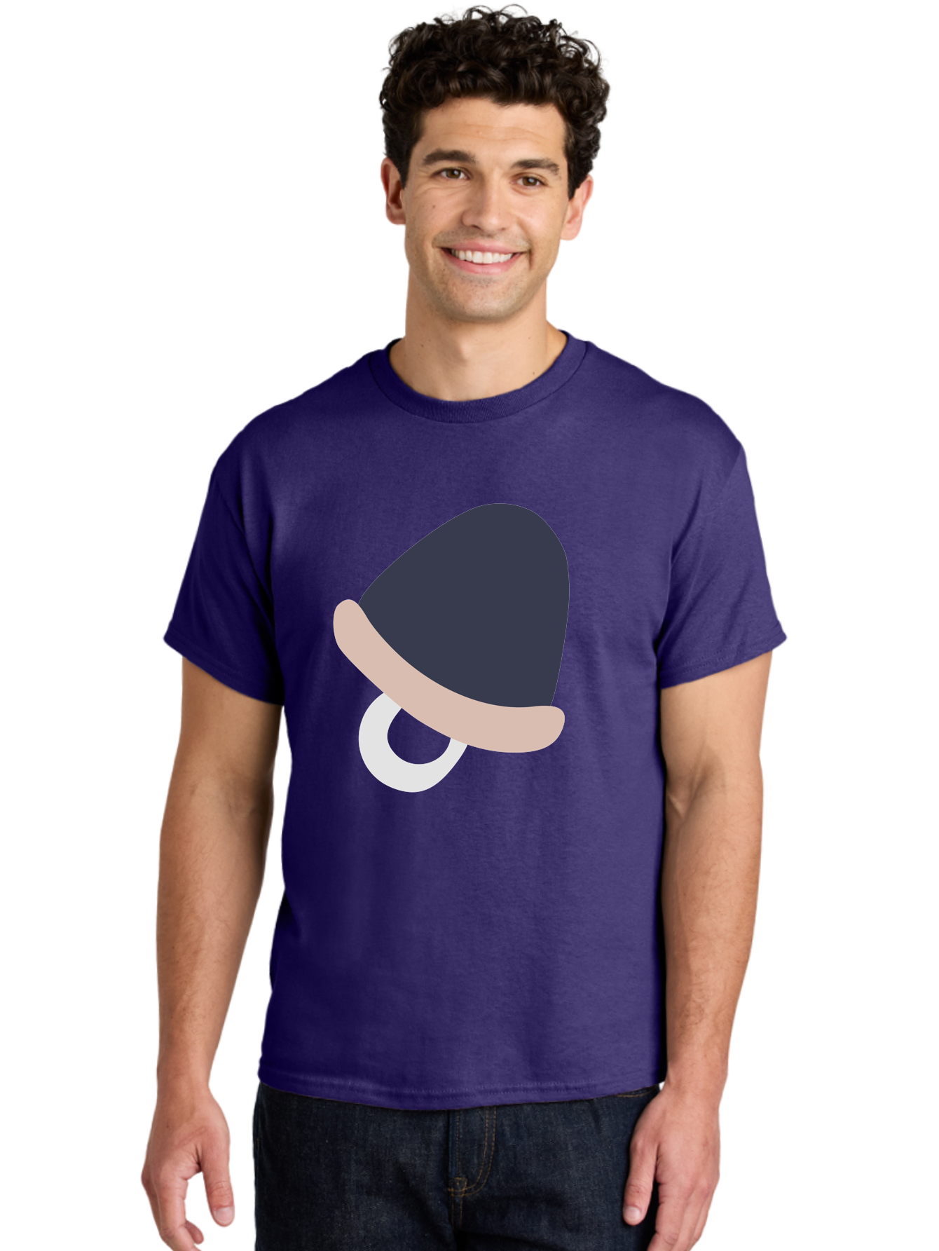 Pacifier Men'S Graphic Tee, 100% Cotton, Comfortable Casual Summer Wear, Machine Washable, Pacifier For Baby, Baby Soother, Nursery Accessories, Infant Care, Baby Supplies, Newborn Essentials Aac065