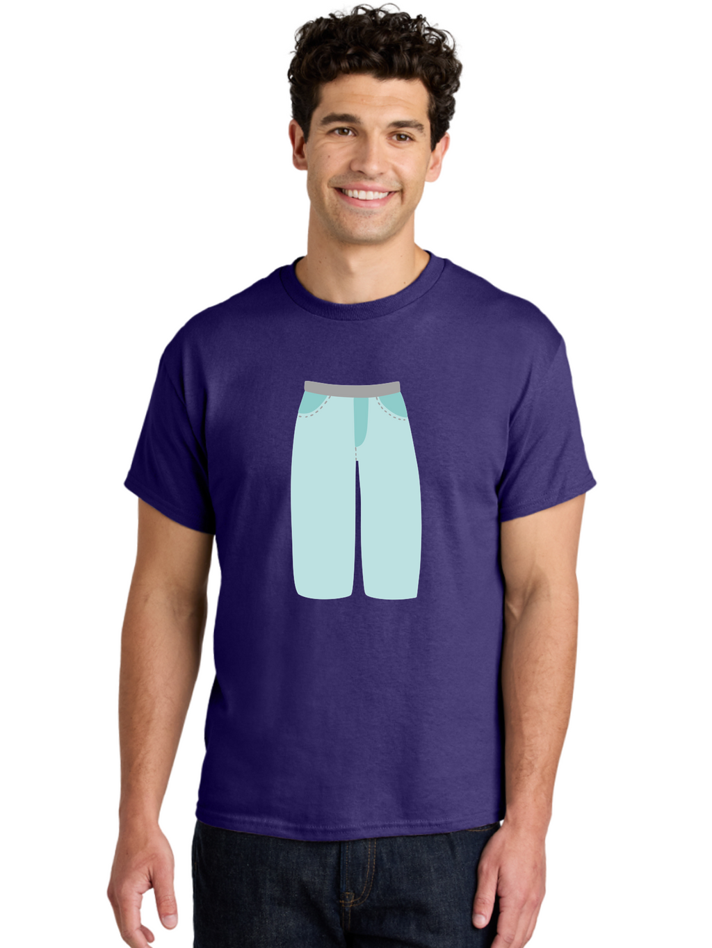 Pajama-Pants Men'S Graphic Tee, 100% Cotton, Comfortable Casual Summer Wear, Machine Washable, Light Blue Pants, Gray Waistband, Back Pockets, Casual Wear, Comfortable Clothing, Simple Design, Minimal Style, Fashion Illustration Aac066