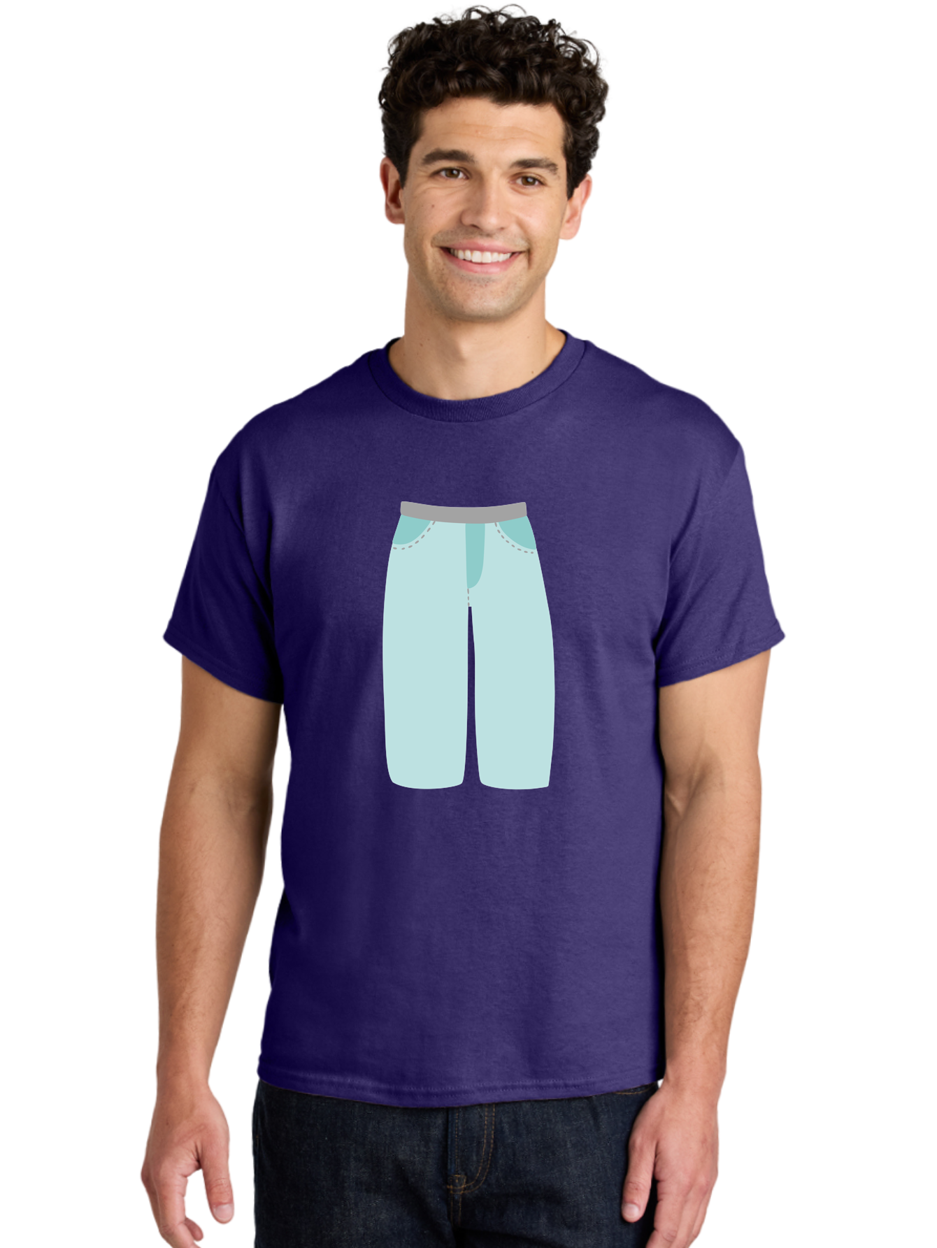 Pajama-Pants Men'S Graphic Tee, 100% Cotton, Comfortable Casual Summer Wear, Machine Washable, Light Blue Pants, Gray Waistband, Back Pockets, Casual Wear, Comfortable Clothing, Simple Design, Minimal Style, Fashion Illustration Aac066