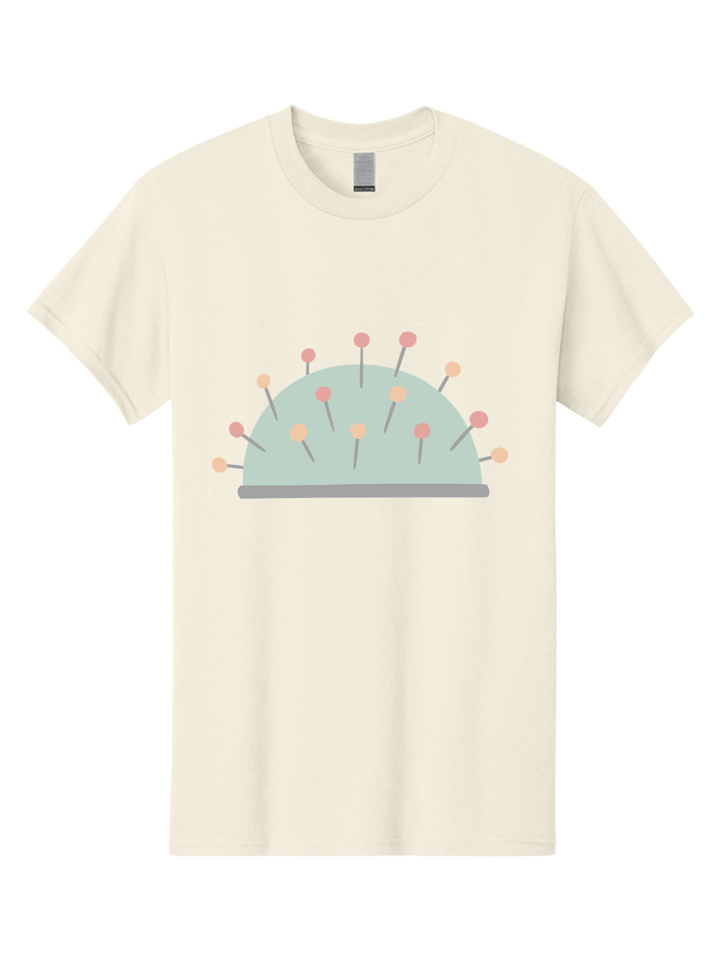 Pin-Cushion Men'S Graphic Tee, 100% Cotton, Comfortable Casual Summer Wear, Machine Washable, Sewing Accessories, Pin Cushion, Crafting Tools, Needles And Pins, Tailoring Supplies, Diy Sewing, Needlework, Embroidery, Pastel Colors Aac070