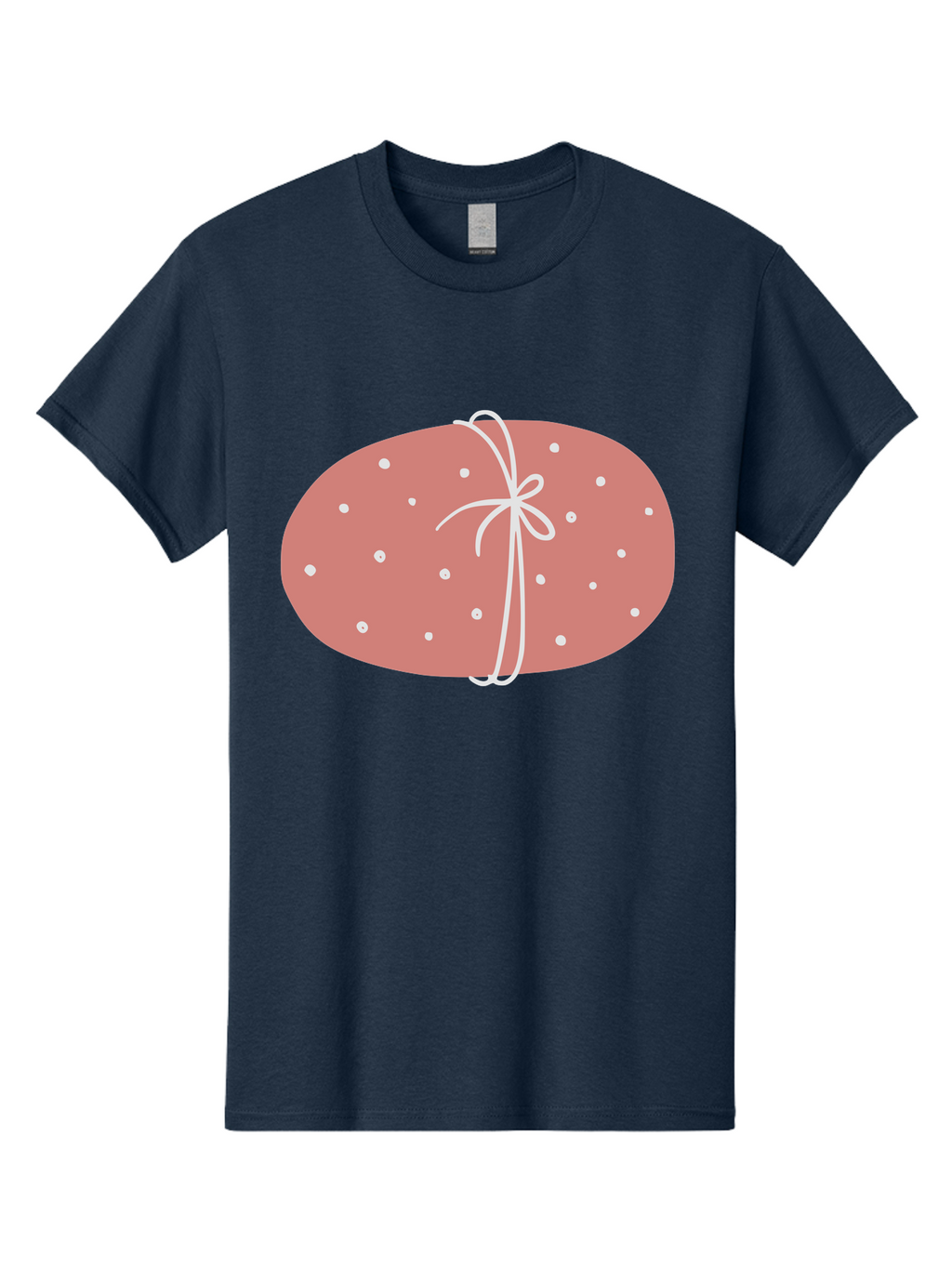 Pink-Gift Men'S Graphic Tee, 100% Cotton, Comfortable Casual Summer Wear, Machine Washable, Oval Gift, Pink Wrapping, White Polka Dots, Ribbon Bow, Gift Wrapping, Present, Festive Design, Celebratory Theme, Decorative Element, Charming Gift Aac074
