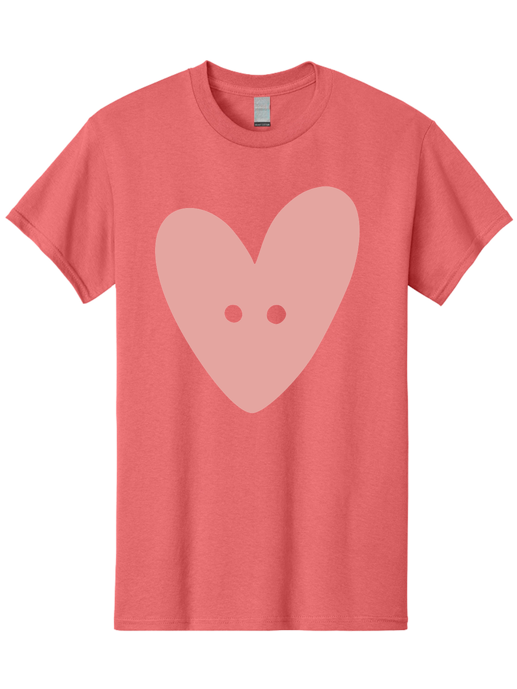 Pink-Heart-Button Men'S Graphic Tee, 100% Cotton, Comfortable Casual Summer Wear, Machine Washable, Heart Symbol, Pink Icon, Love Emblem, Cute Design, Simple Illustration, Minimalist Art Aac075