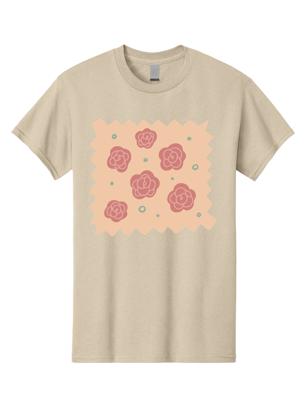 Pink-Roses Men'S Graphic Tee, 100% Cotton, Comfortable Casual Summer Wear, Machine Washable, Pink Roses, White Outlines, Floral Pattern, Decorative Design, Abstract Flowers, Elegant Graphics, Minimalist Art Aac079