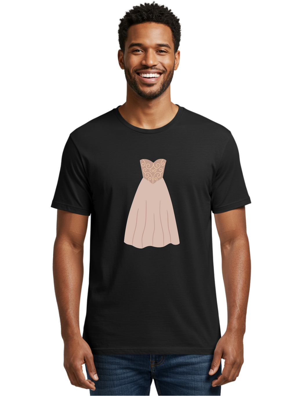 Prom-Dress Men'S Graphic Tee, 100% Cotton, Comfortable Casual Summer Wear, Machine Washable, Formal Evening Gown, Sweetheart Neckline, Strapless Dress, Flowing Skirt, Elegant Design, Beige Color, Vintage Style, Wedding Dress, Luxury Fashion, Aac087