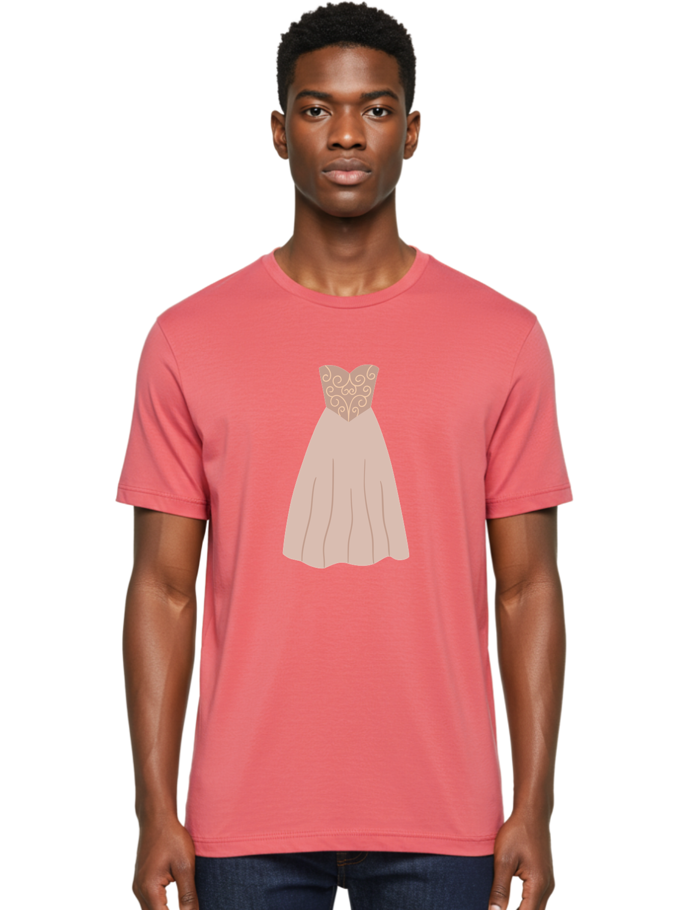 Prom-Dress Men'S Graphic Tee, 100% Cotton, Comfortable Casual Summer Wear, Machine Washable, Formal Evening Gown, Sweetheart Neckline, Strapless Dress, Flowing Skirt, Elegant Design, Beige Color, Vintage Style, Wedding Dress, Luxury Fashion, Aac087
