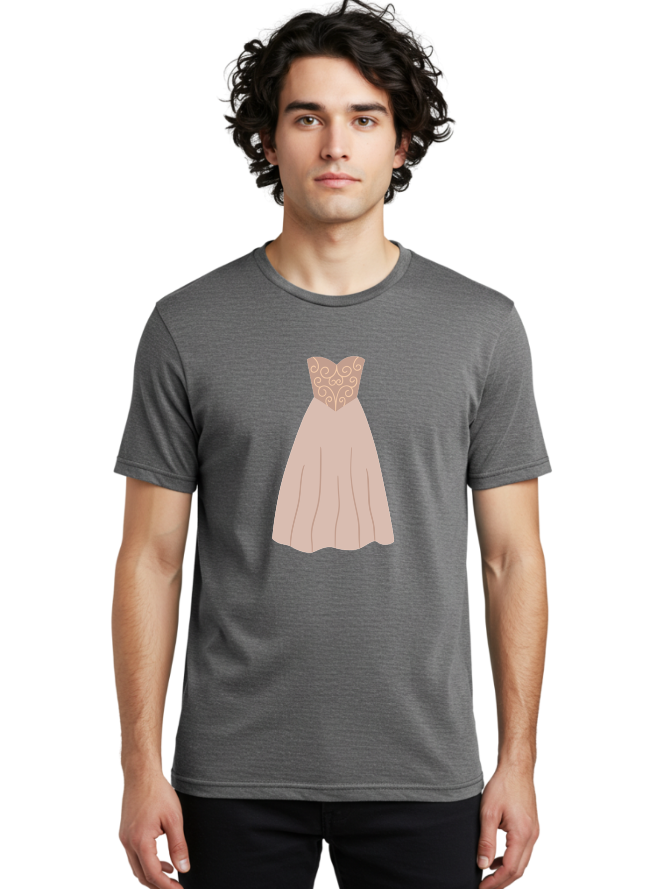 Prom-Dress Men'S Graphic Tee, 100% Cotton, Comfortable Casual Summer Wear, Machine Washable, Formal Evening Gown, Sweetheart Neckline, Strapless Dress, Flowing Skirt, Elegant Design, Beige Color, Vintage Style, Wedding Dress, Luxury Fashion, Aac087
