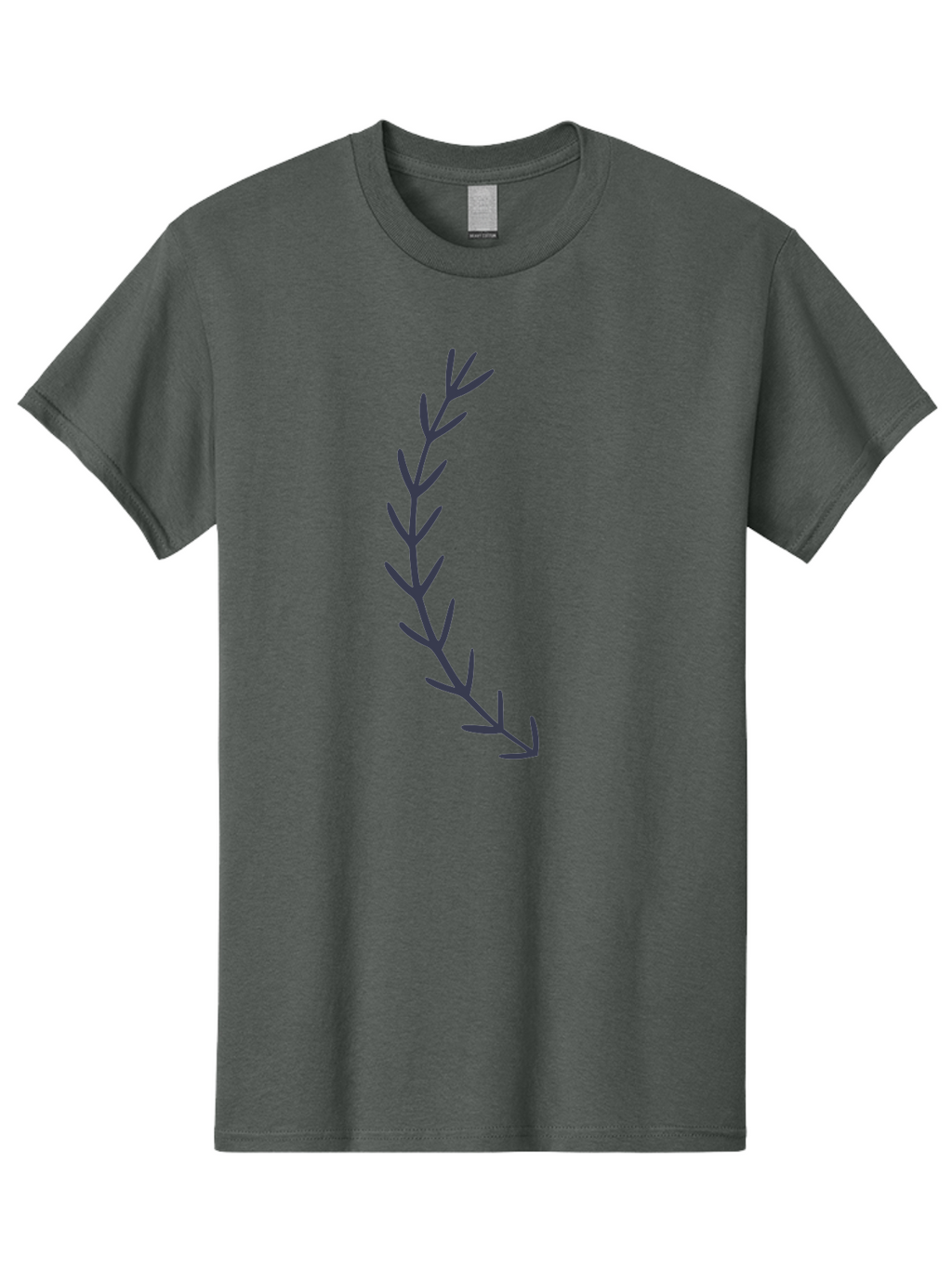 Purple-Branch Men'S Graphic Tee, 100% Cotton, Comfortable Casual Summer Wear, Machine Washable, Hand Drawn Purple Branch, Simple Design, Minimalist Art, Dark Purple Lines, Leafy Pattern, Abstract Illustration, Artistic Expression Aac088