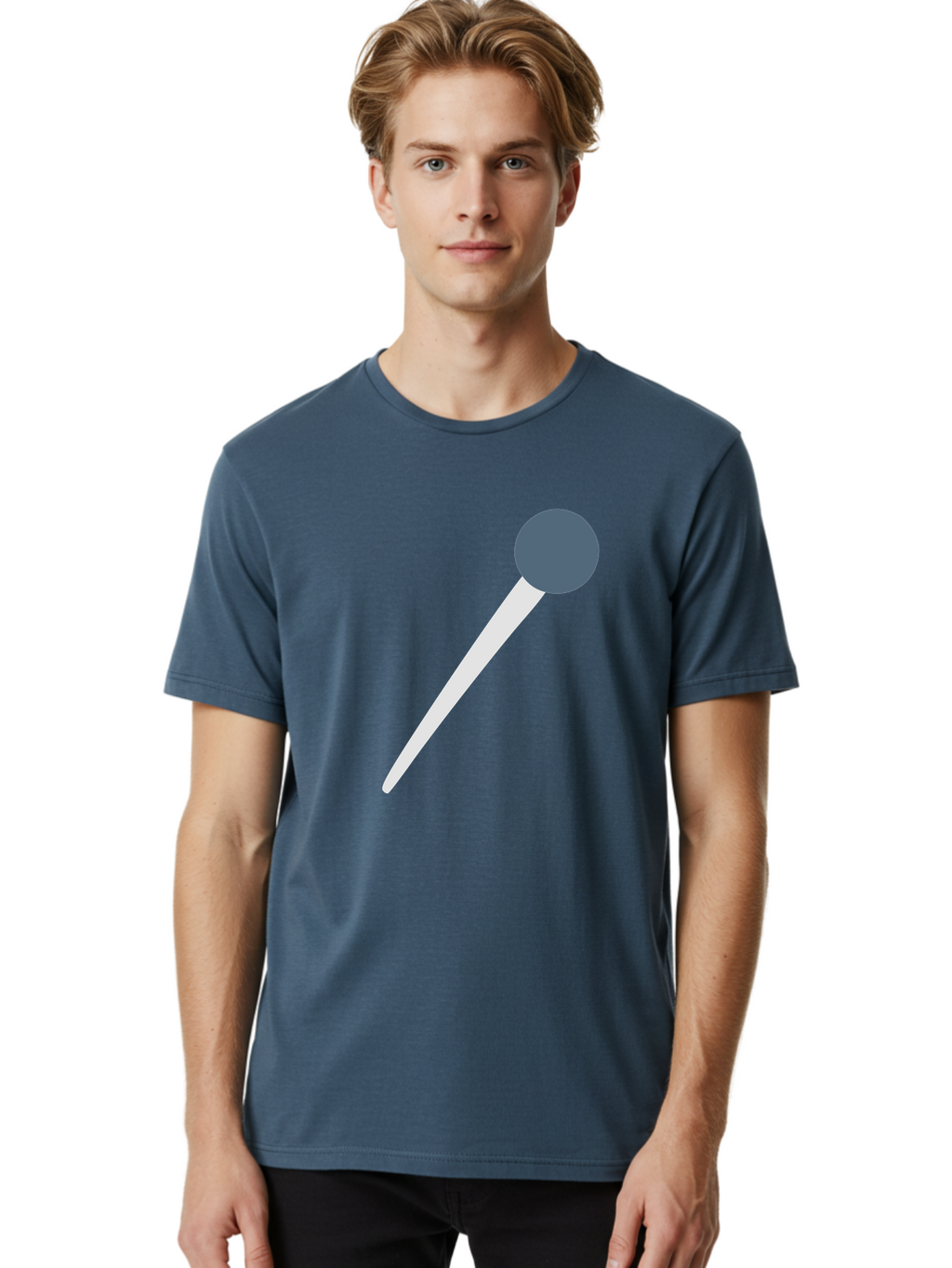 Push-Pin Men'S Graphic Tee, 100% Cotton, Comfortable Casual Summer Wear, Machine Washable, Push Pin, Office Supply, Gray Head, White Shaft, Graphic Icon, Minimalist Design, Simple Illustration Aac090