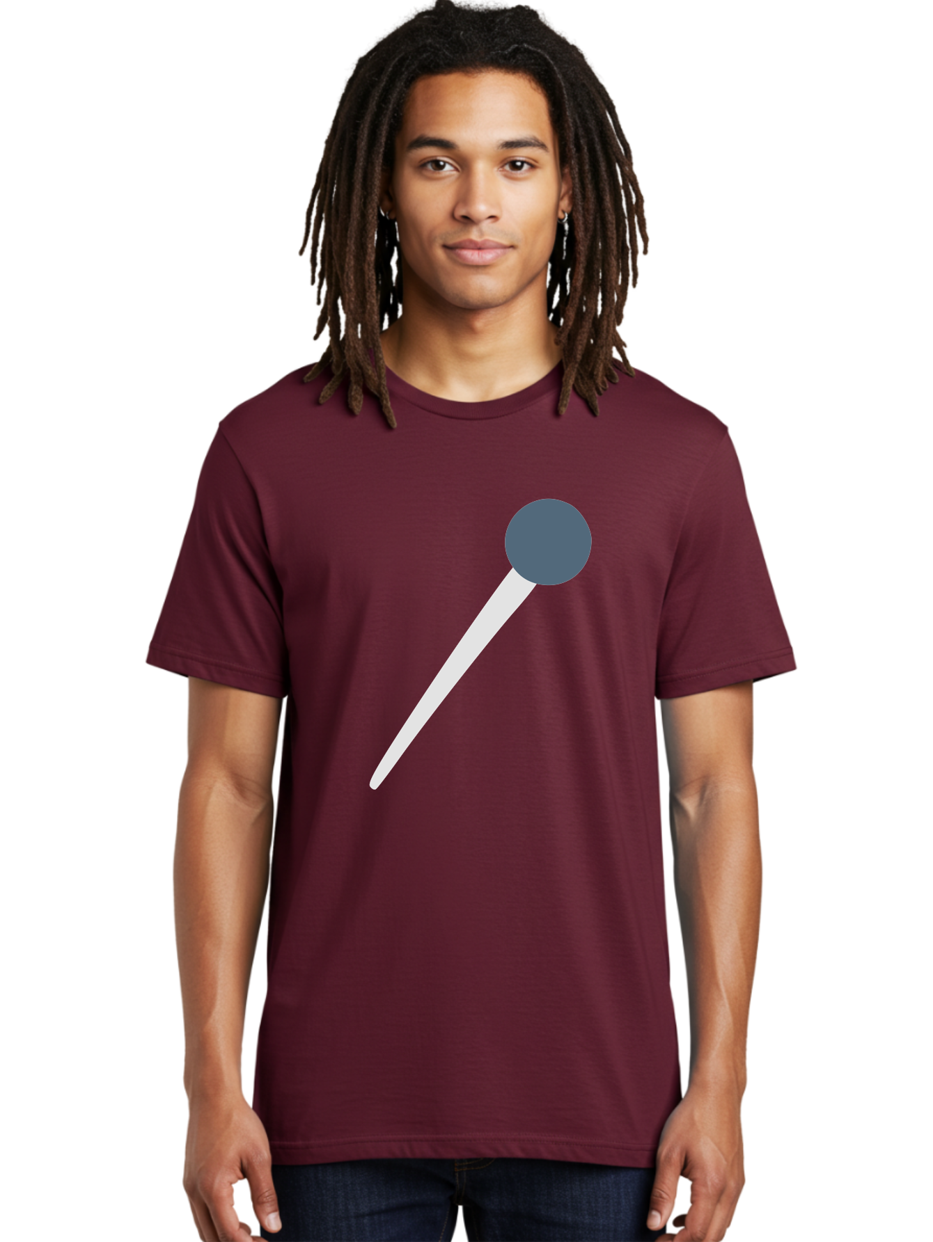Push-Pin Men'S Graphic Tee, 100% Cotton, Comfortable Casual Summer Wear, Machine Washable, Push Pin, Office Supply, Gray Head, White Shaft, Graphic Icon, Minimalist Design, Simple Illustration Aac090