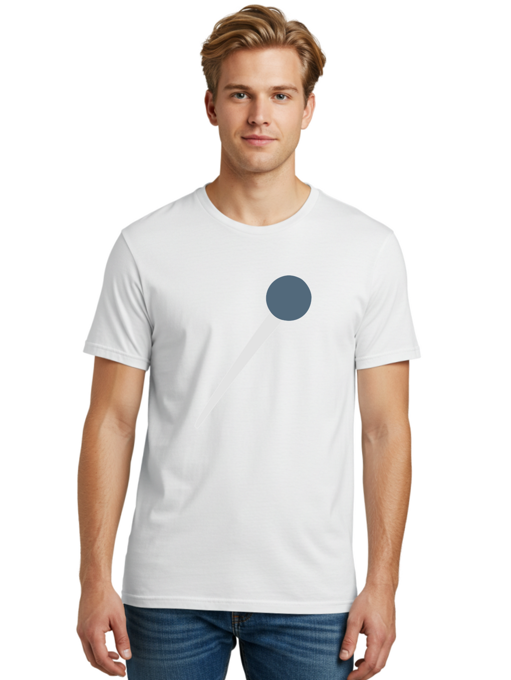 Push-Pin Men'S Graphic Tee, 100% Cotton, Comfortable Casual Summer Wear, Machine Washable, Push Pin, Office Supply, Gray Head, White Shaft, Graphic Icon, Minimalist Design, Simple Illustration Aac090