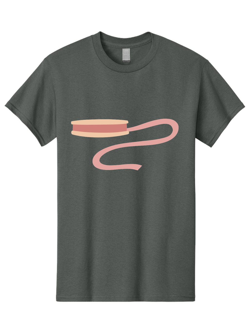 Ribbon-Spool Men'S Graphic Tee, 100% Cotton, Comfortable Casual Summer Wear, Machine Washable, Pink Ribbon, Spool Of Ribbon, Crafting Supplies, Sewing Accessories, Decorative Tape, Gift Wrapping, Pastel Colors Aac091