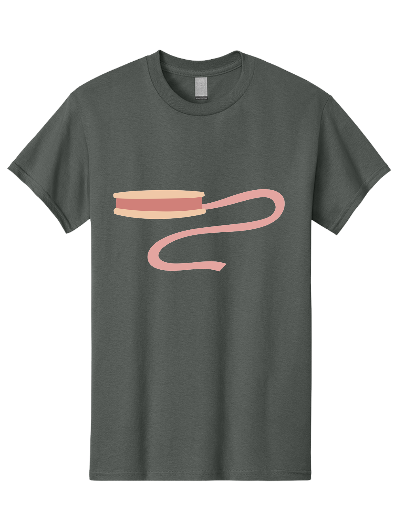 Ribbon-Spool Men'S Graphic Tee, 100% Cotton, Comfortable Casual Summer Wear, Machine Washable, Pink Ribbon, Spool Of Ribbon, Crafting Supplies, Sewing Accessories, Decorative Tape, Gift Wrapping, Pastel Colors Aac091