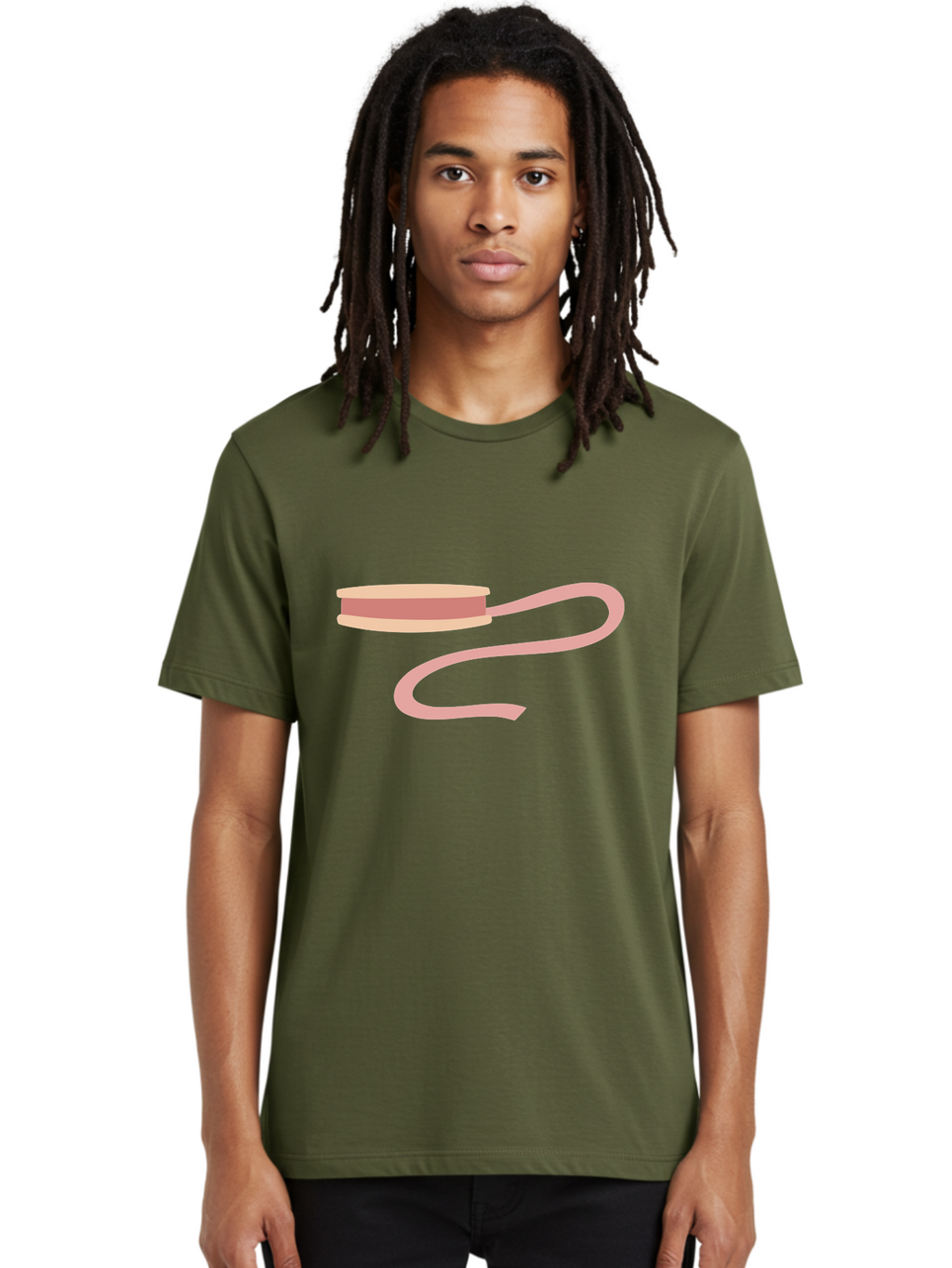 Ribbon-Spool Men'S Graphic Tee, 100% Cotton, Comfortable Casual Summer Wear, Machine Washable, Pink Ribbon, Spool Of Ribbon, Crafting Supplies, Sewing Accessories, Decorative Tape, Gift Wrapping, Pastel Colors Aac091