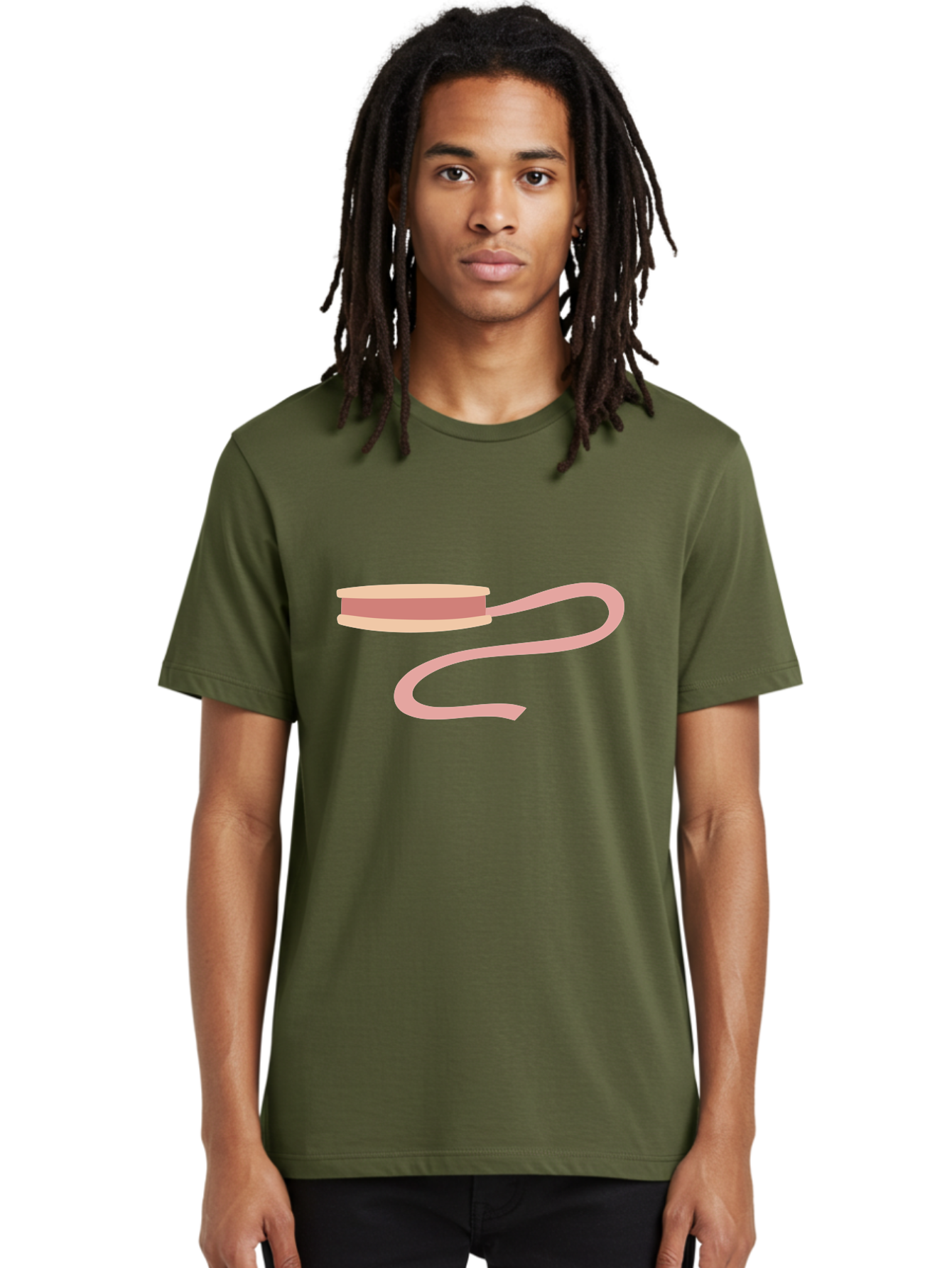 Ribbon-Spool Men'S Graphic Tee, 100% Cotton, Comfortable Casual Summer Wear, Machine Washable, Pink Ribbon, Spool Of Ribbon, Crafting Supplies, Sewing Accessories, Decorative Tape, Gift Wrapping, Pastel Colors Aac091