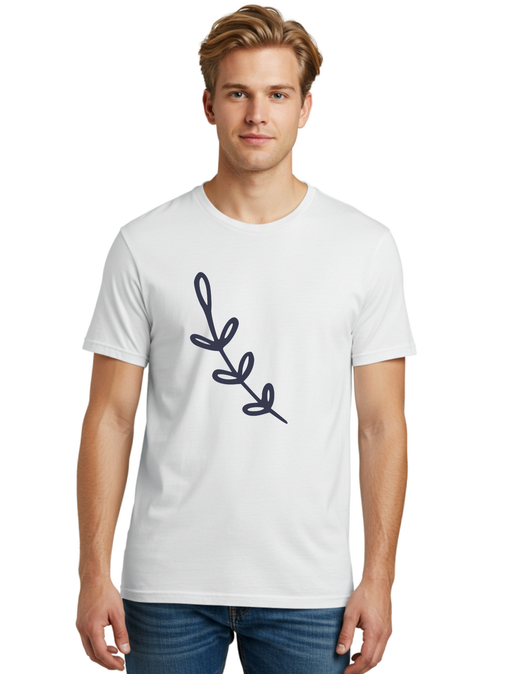 Rosemary Men'S Graphic Tee, 100% Cotton, Comfortable Casual Summer Wear, Machine Washable, Rosemary Herb, Sprig Of Rosemary, Dark Gray Illustration, Simple Design, Minimalist Art, Herb Icon, Kitchen Decor, Cooking Inspiration, Culinary Symbol Aac092