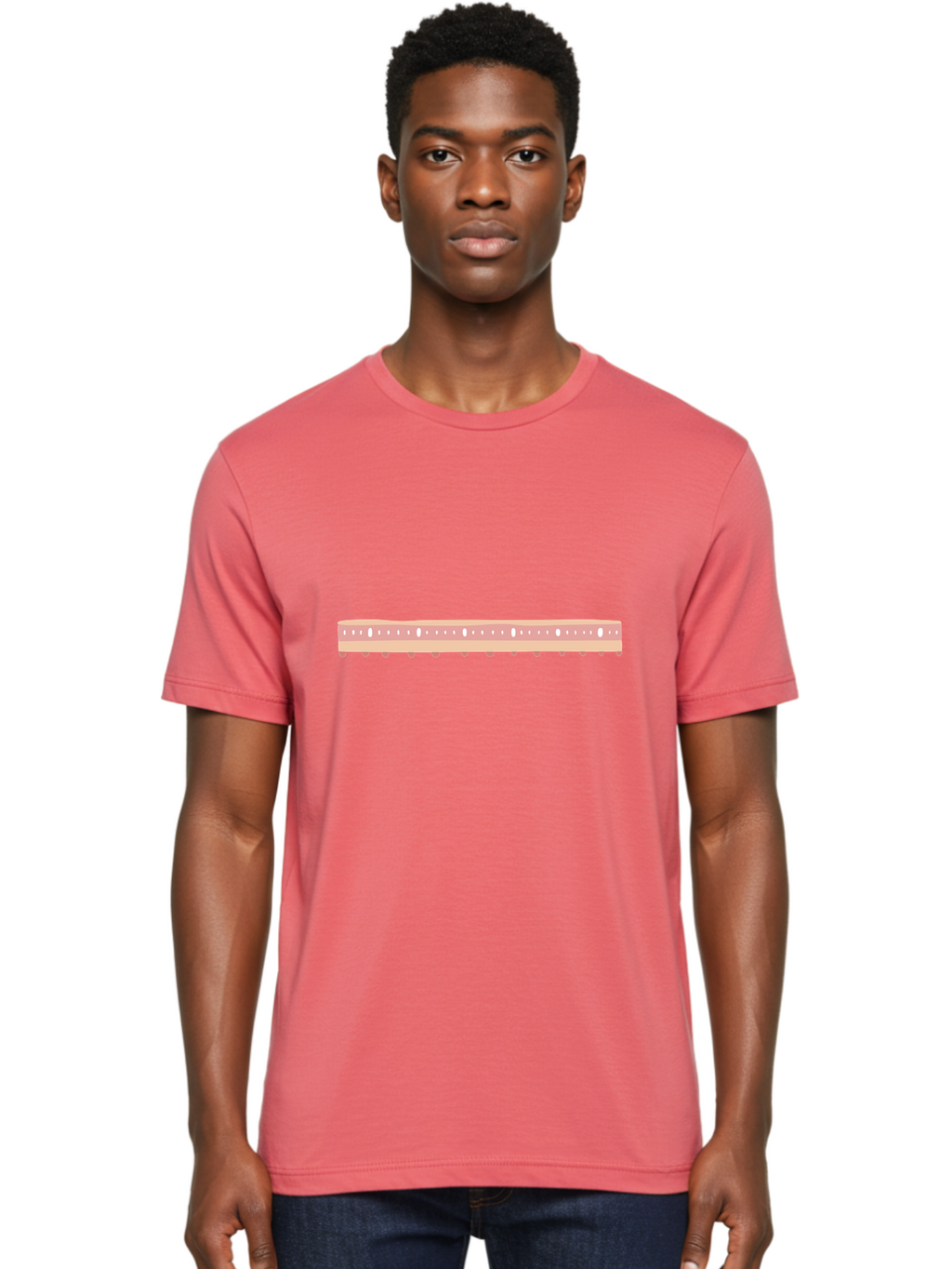 Ruler Men'S Graphic Tee, 100% Cotton, Comfortable Casual Summer Wear, Machine Washable, Ruler Measurement, Straight Edge, Precision Instrument, Graphic Design Element, Measurement Tool, Digital Illustration Aac093