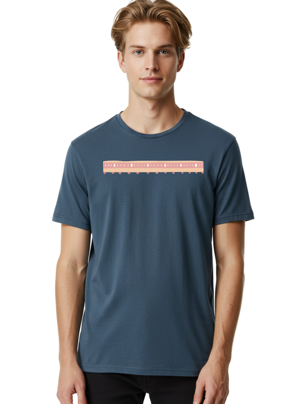 Ruler Men'S Graphic Tee, 100% Cotton, Comfortable Casual Summer Wear, Machine Washable, Ruler Measurement, Straight Edge, Precision Instrument, Graphic Design Element, Measurement Tool, Digital Illustration Aac093