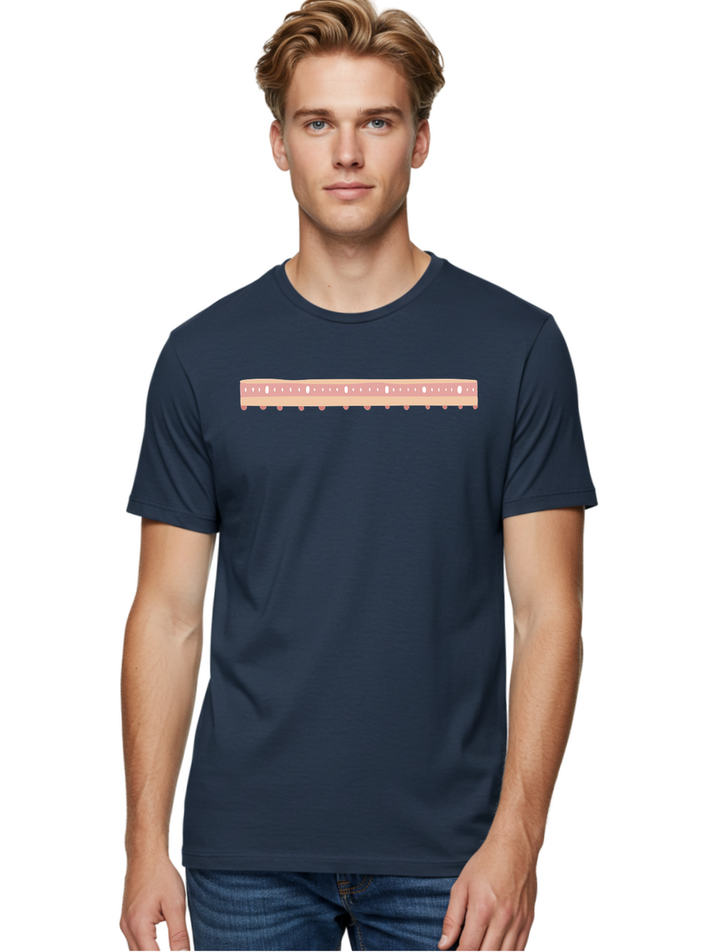 Ruler Men'S Graphic Tee, 100% Cotton, Comfortable Casual Summer Wear, Machine Washable, Ruler Measurement, Straight Edge, Precision Instrument, Graphic Design Element, Measurement Tool, Digital Illustration Aac093