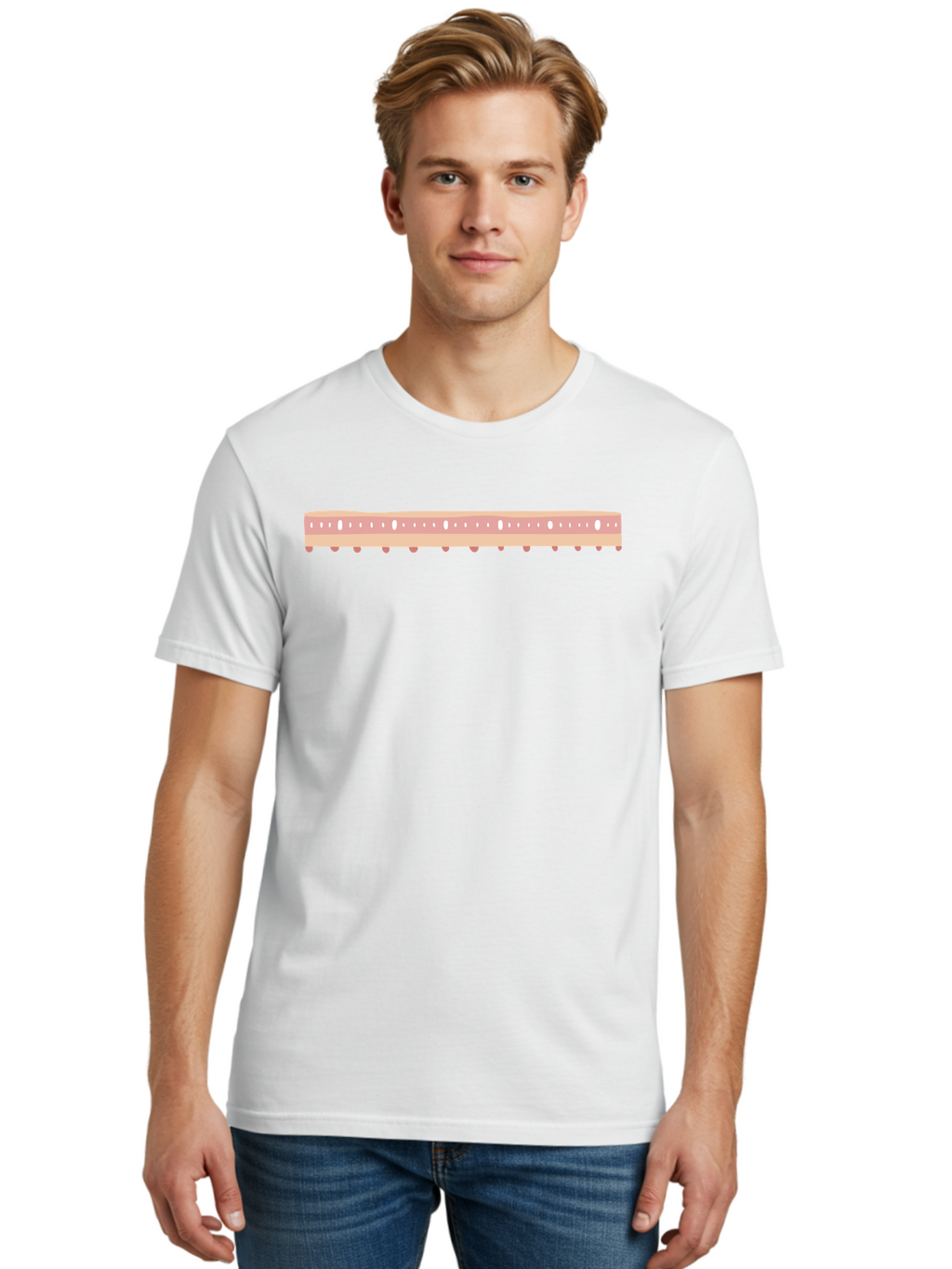 Ruler Men'S Graphic Tee, 100% Cotton, Comfortable Casual Summer Wear, Machine Washable, Ruler Measurement, Straight Edge, Precision Instrument, Graphic Design Element, Measurement Tool, Digital Illustration Aac093