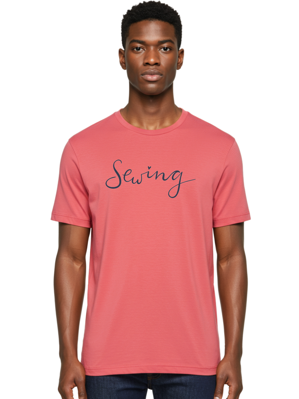 Sewing-2 Men'S Graphic Tee, 100% Cotton, Comfortable Casual Summer Wear, Machine Washable, Sewing, Sewing Crafts, Hand Lettering, Cursive Script, Needlework, Crafting Community Aac097