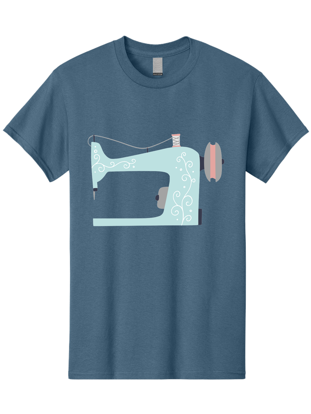 Sewing-Machine-2 Men'S Graphic Tee, 100% Cotton, Comfortable Casual Summer Wear, Machine Washable, Sewing Machine, Vintage Style, Floral Patterns, Pastel Colors, Sewing Equipment, Tailoring, Fashion Design, Textile Art, Embroidery Aac101