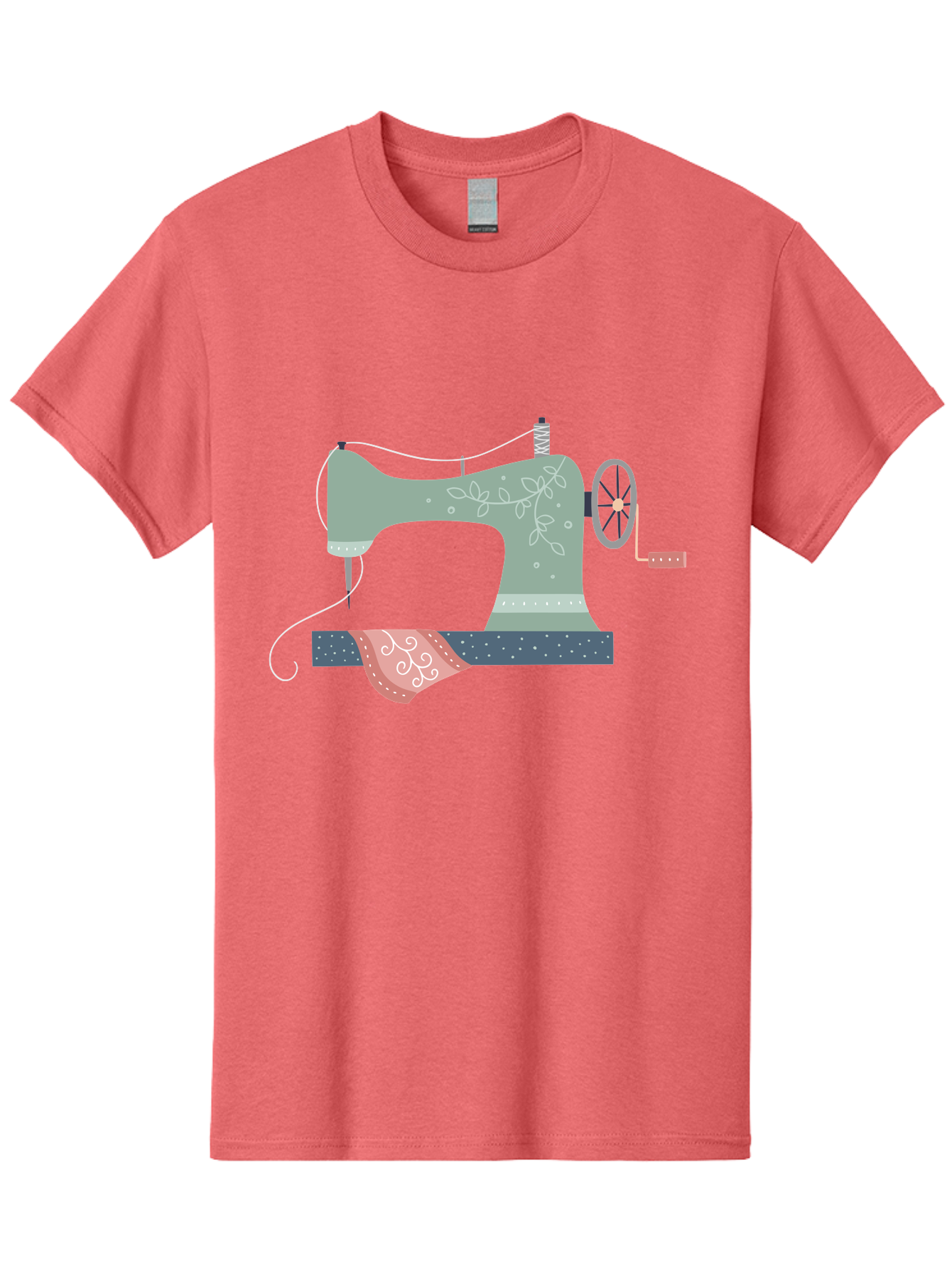 Sewing-Machine-4 Men'S Graphic Tee, 100% Cotton, Comfortable Casual Summer Wear, Machine Washable, Vintage Sewing Machine, Floral Design, Sewing Thread, Handmade Crafts, Diy Fashion, Creative Hobbies, Stitching, Needlework, Embroidery, Aac103