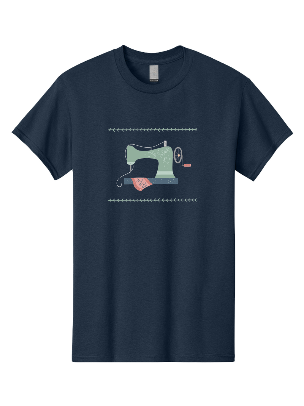 Sewing-Machine Men'S Graphic Tee, 100% Cotton, Comfortable Casual Summer Wear, Machine Washable, Vintage Sewing Machine, Floral Patterns, Red Fabric, White Designs, Antique Style, Sewing Accessories, Decorative Elements, Nostalgic Charm, Aac106